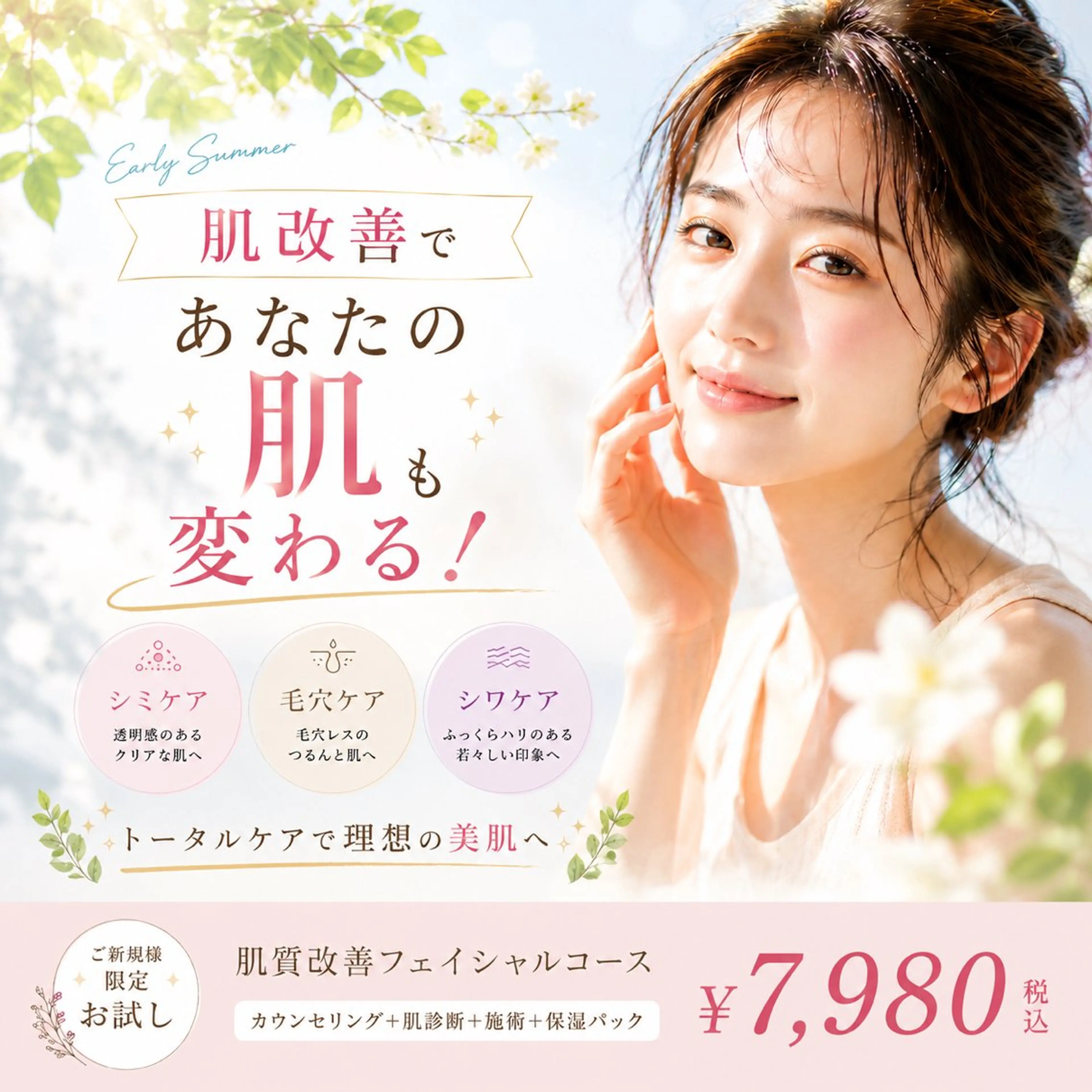 “隠す肌”から、“魅せる肌”へ。初夏の肌改善で、理想のすっぴん美肌へ✨の写真