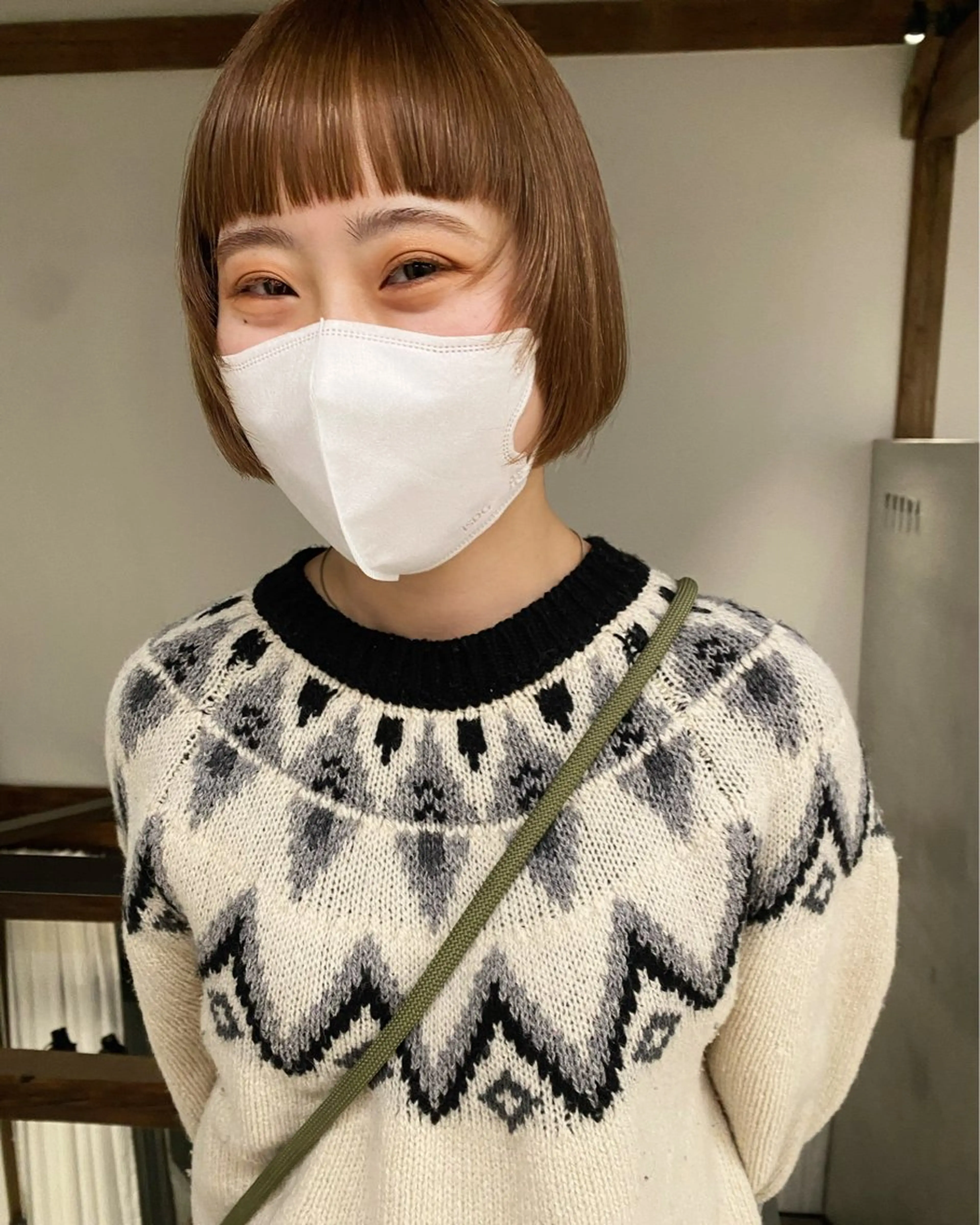 ショート カラー ベージュカラー ボブ 松崎 めいのヘアスタイル