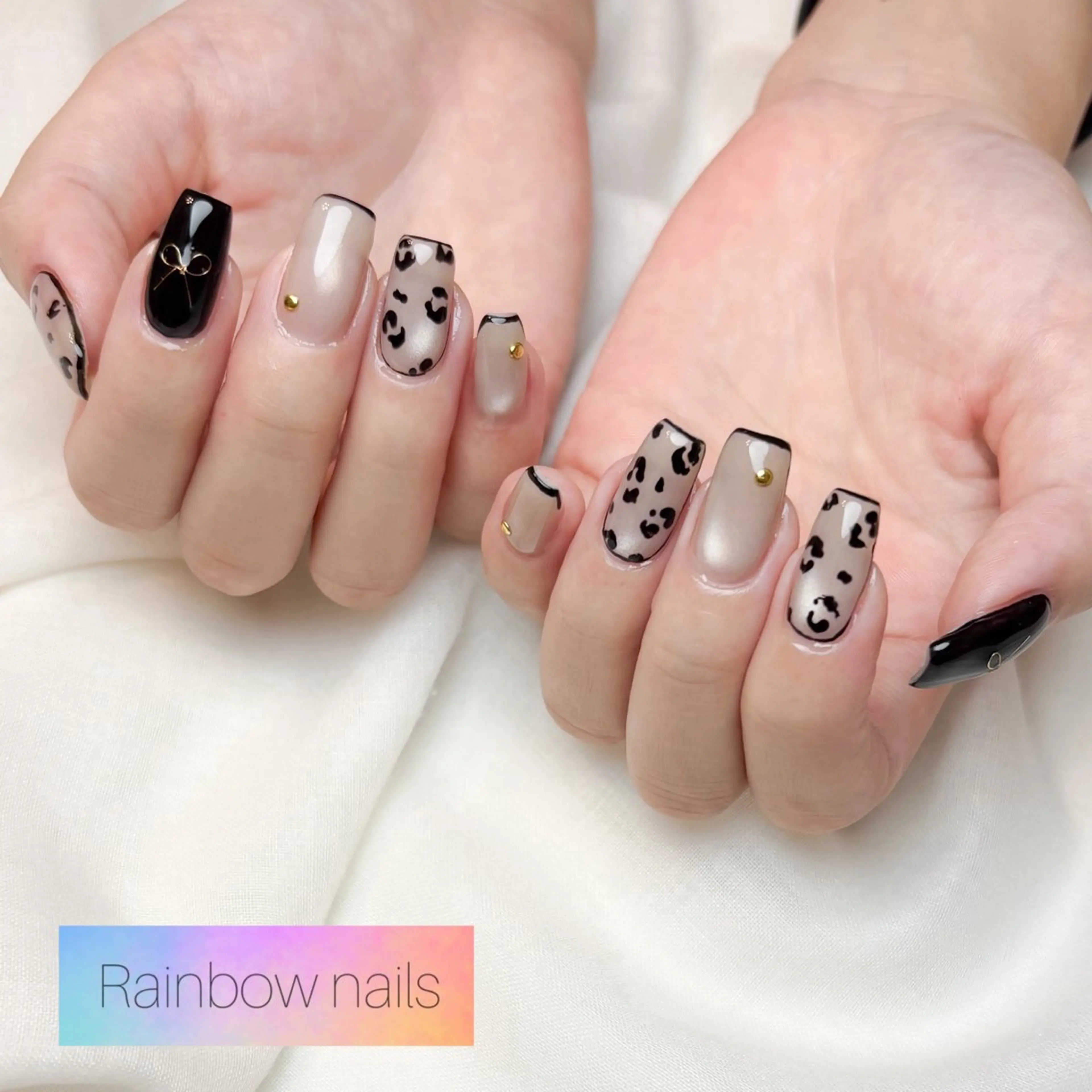 ネイル ハンドネイル Rainbow nailsくろちゃんのネイルデザイン