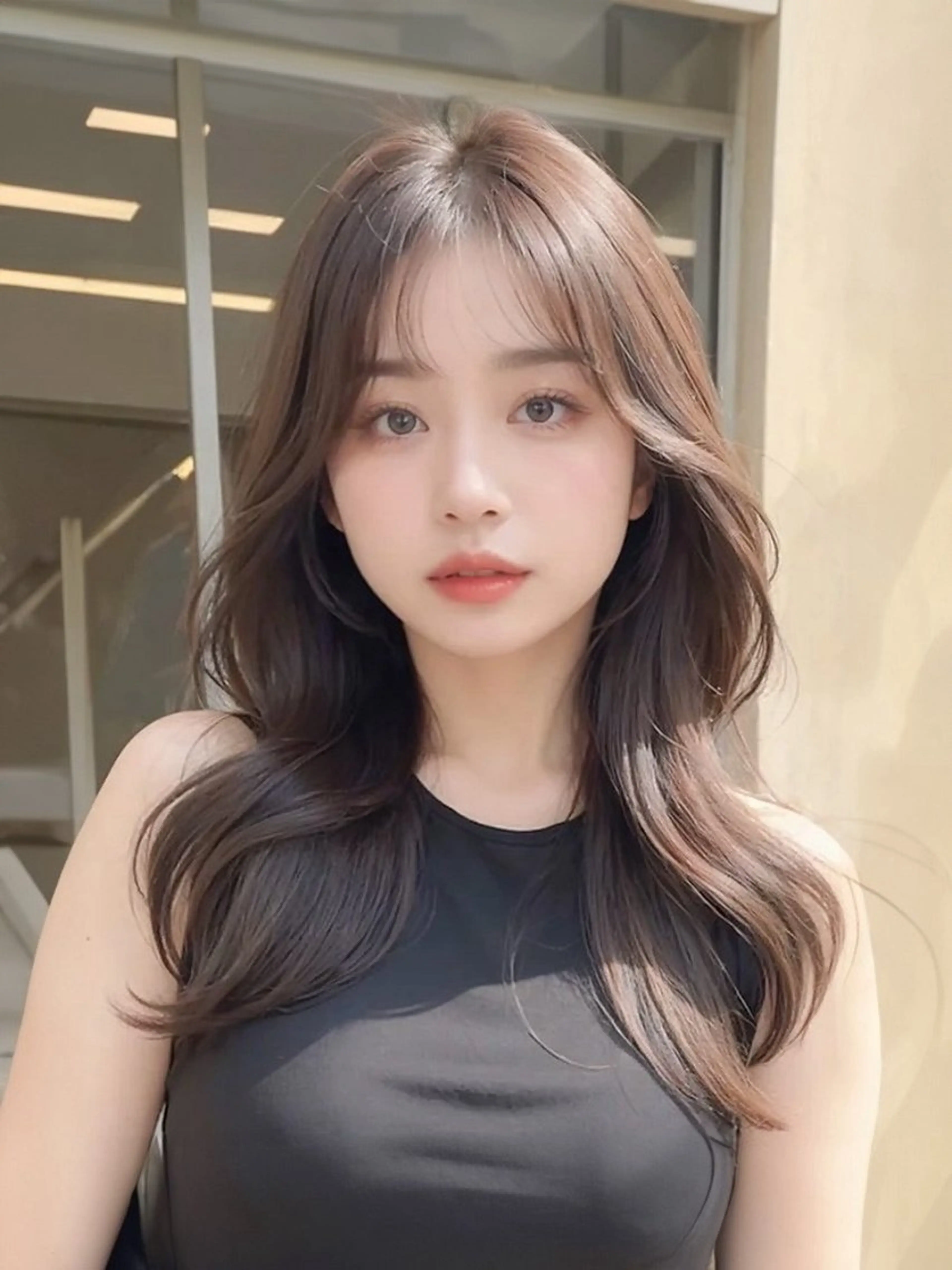 ロング レイヤーカット カット ヘアカラー トリートメント 韓国ヘア/レイヤー/ 前髪/髪質改善/石川のヘアスタイル