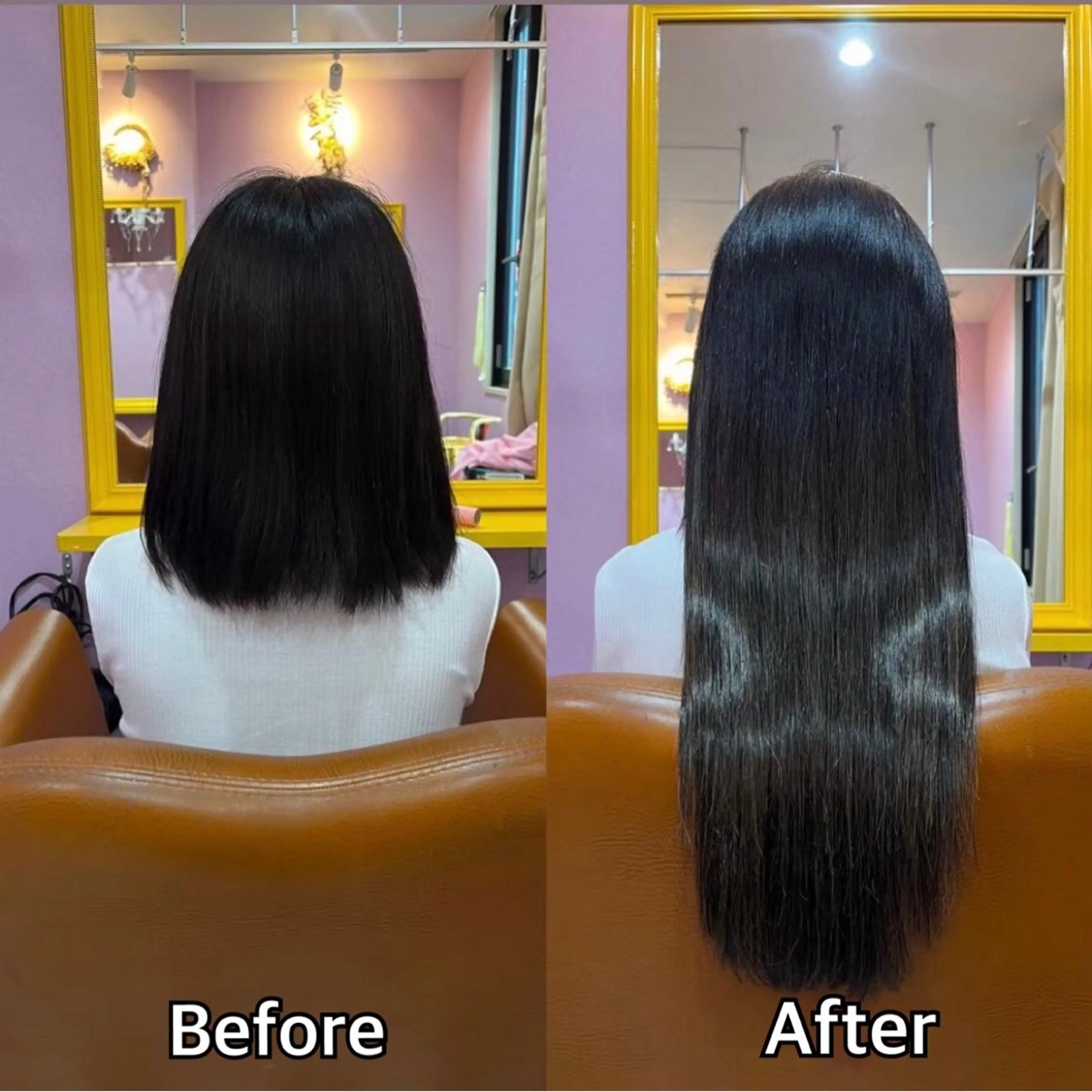 ロング シール＋ちび編み込み エクステ梅田🐨のヘアスタイル