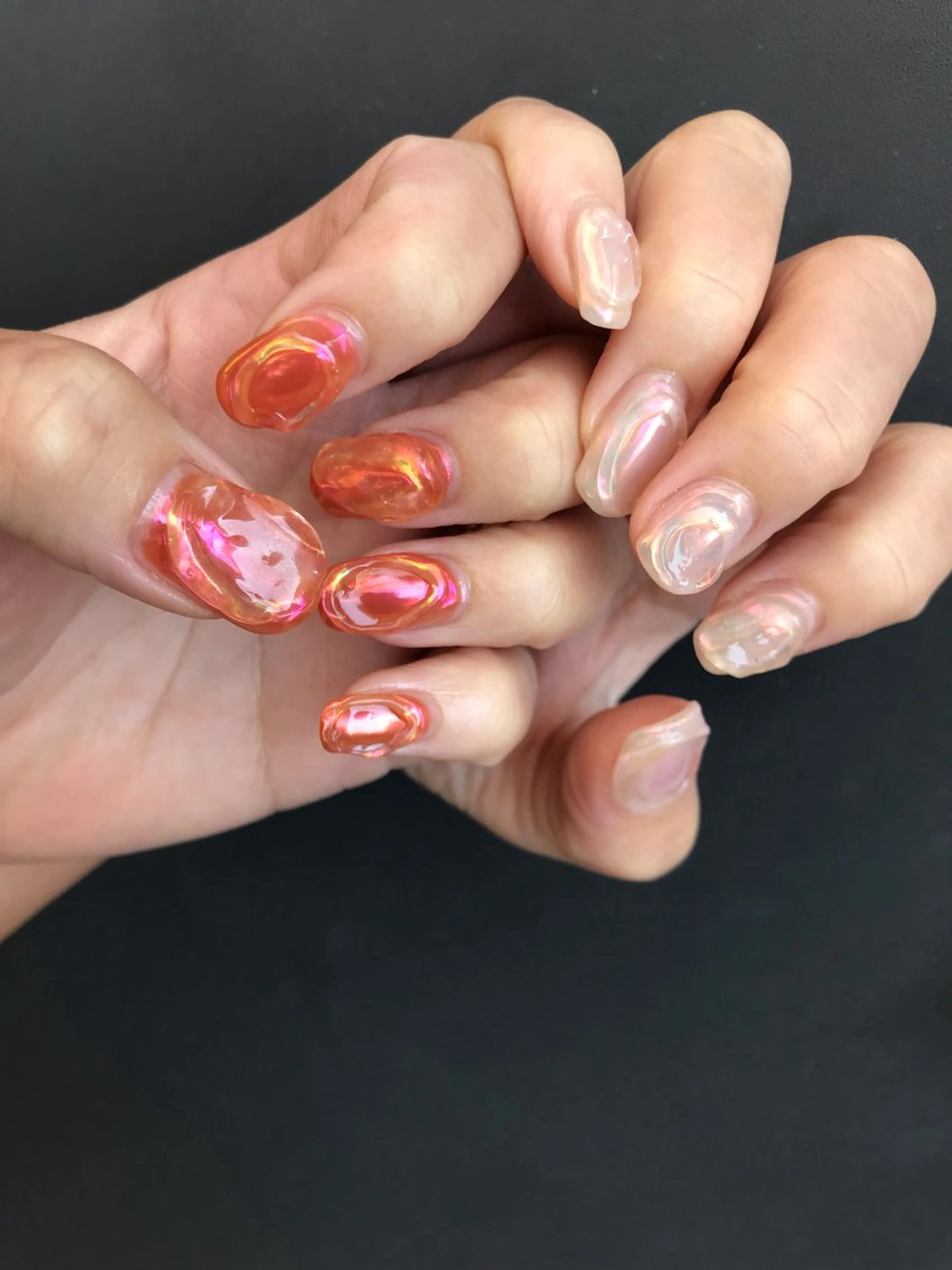 ネイル オーロラネイル ジェルネイル ぷっくりネイル ハンドネイル ROCCO nailのネイルデザイン