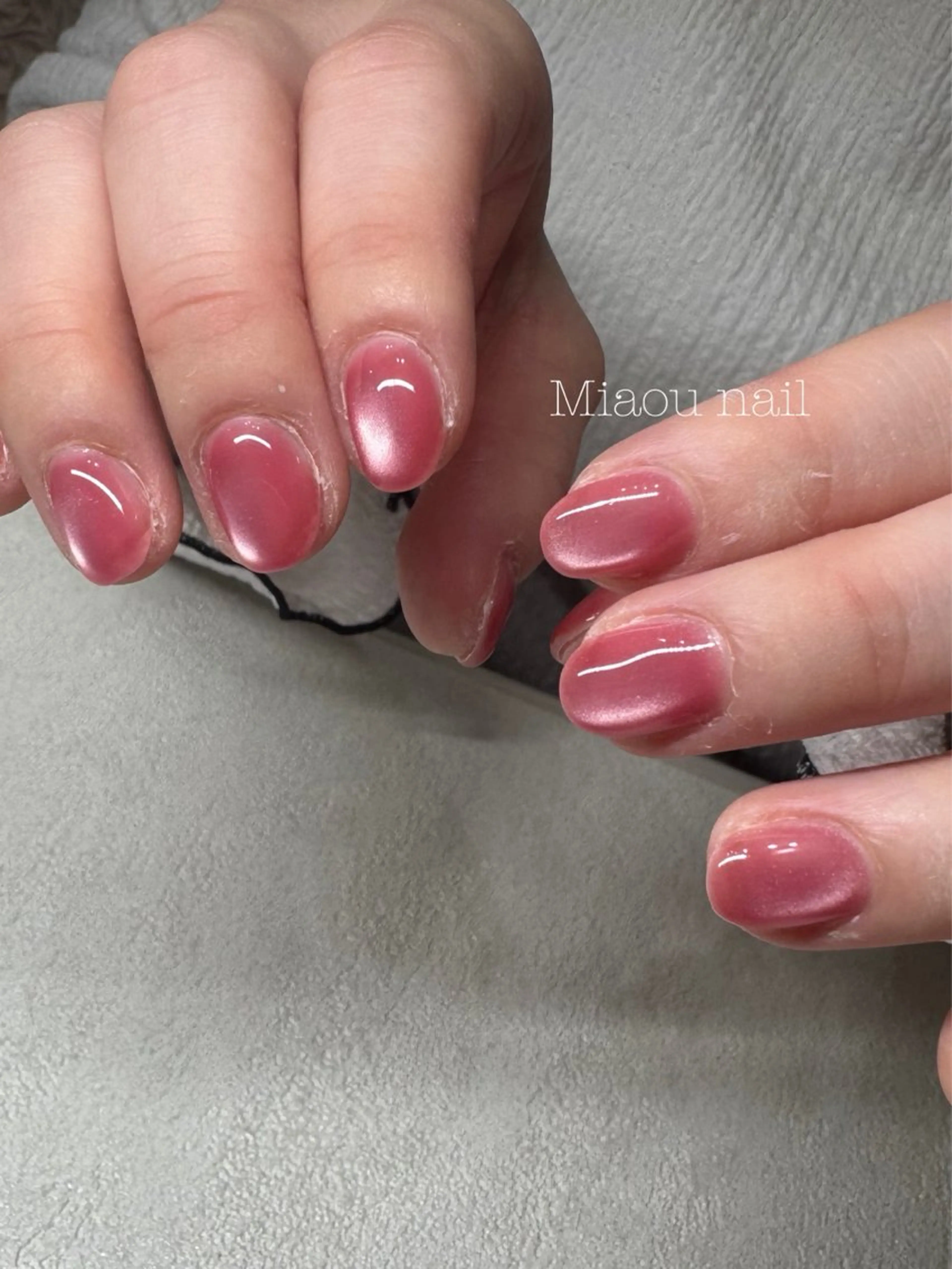 ネイル マグネットネイル マグネットワンカラー ワンカラーネイル ハンドネイル Miaou nail ミャウ ネイルのネイルデザイン