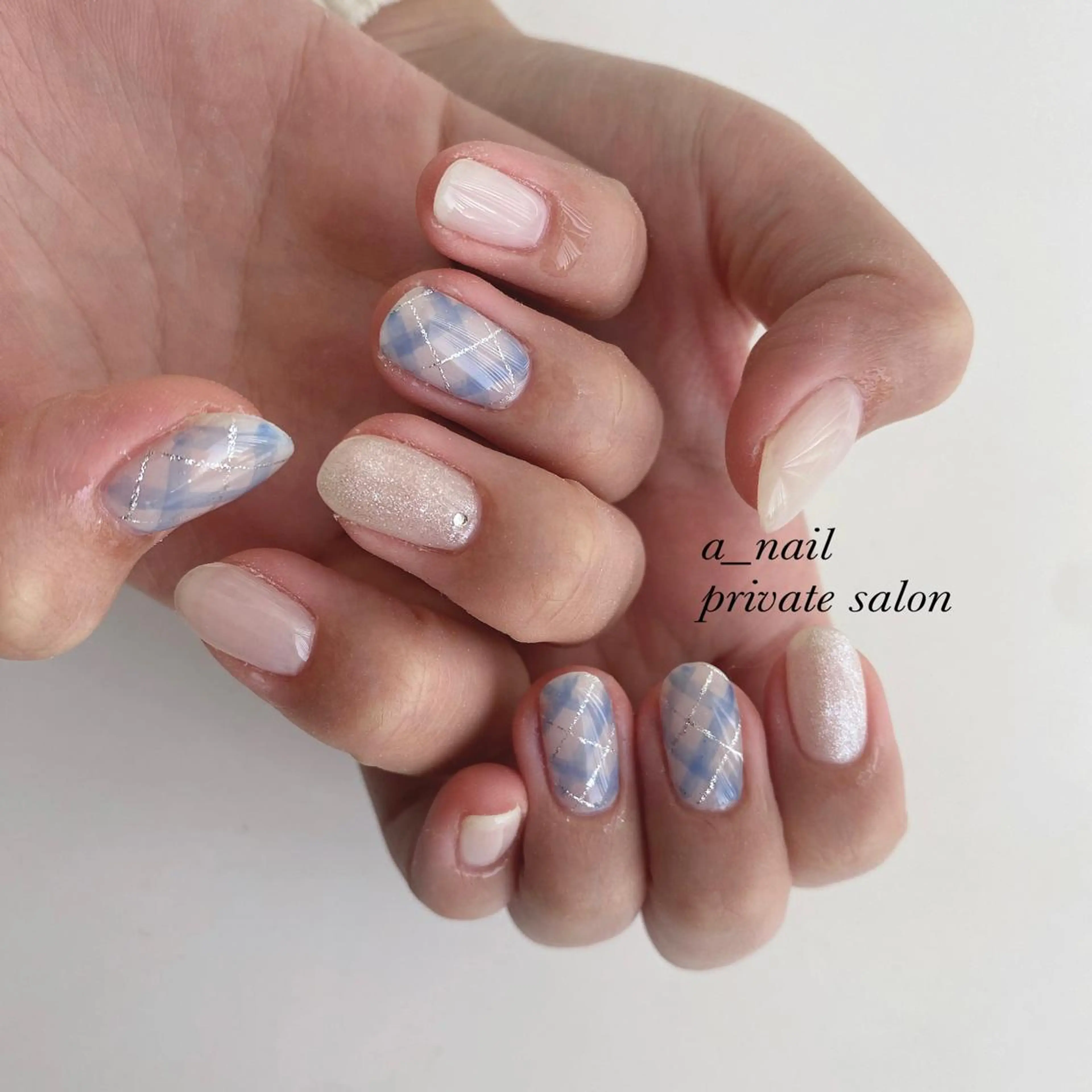 ネイル アニマル柄 フレンチネイル ジェルネイル 氷ネイル・うるうるネイル レース 菅 恵奈のネイルデザイン