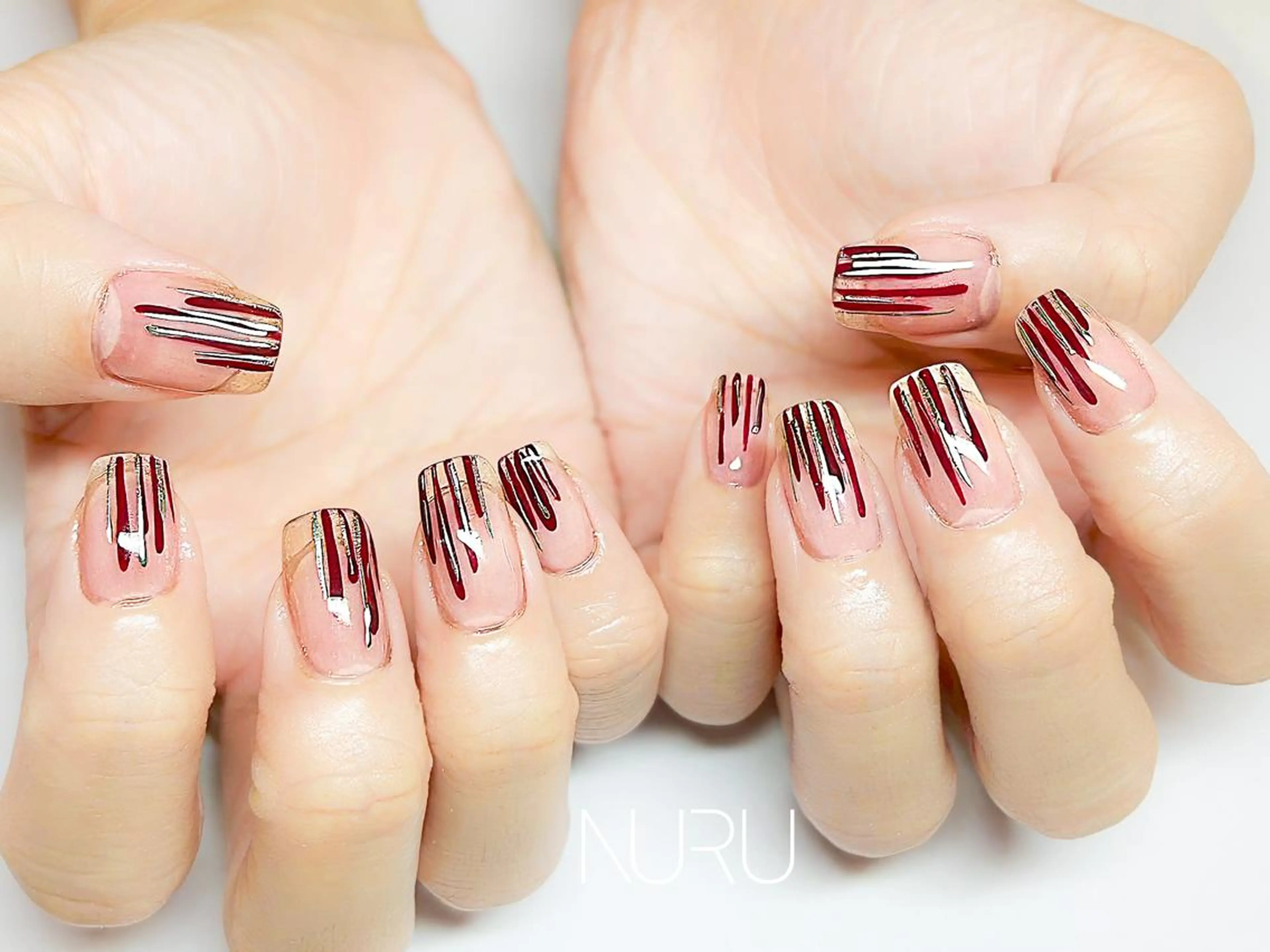 ネイル クリアネイル ニュアンスネイル ハンドネイル NURU NAIL ヌルネイル新宿のネイルデザイン