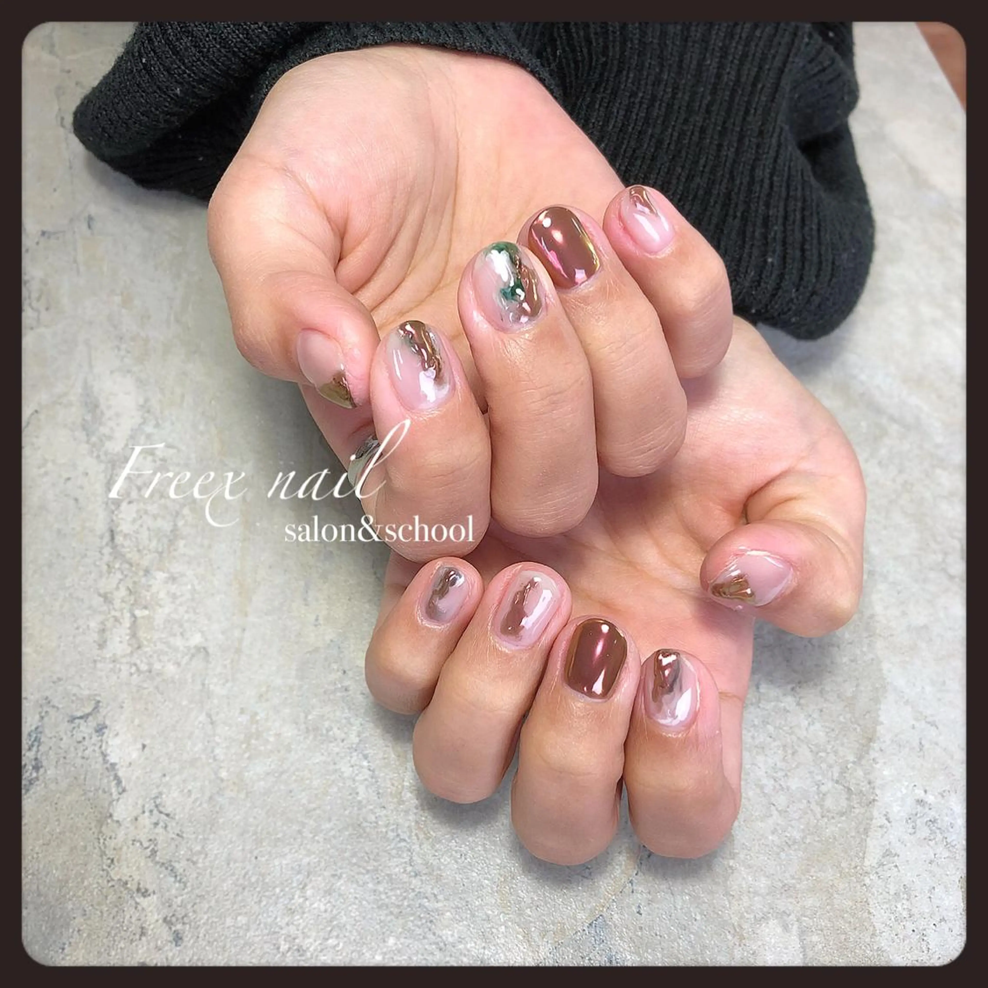 ネイル ミラーネイル ニュアンスネイル freex nail /ニュアンス/個性派のネイルデザイン