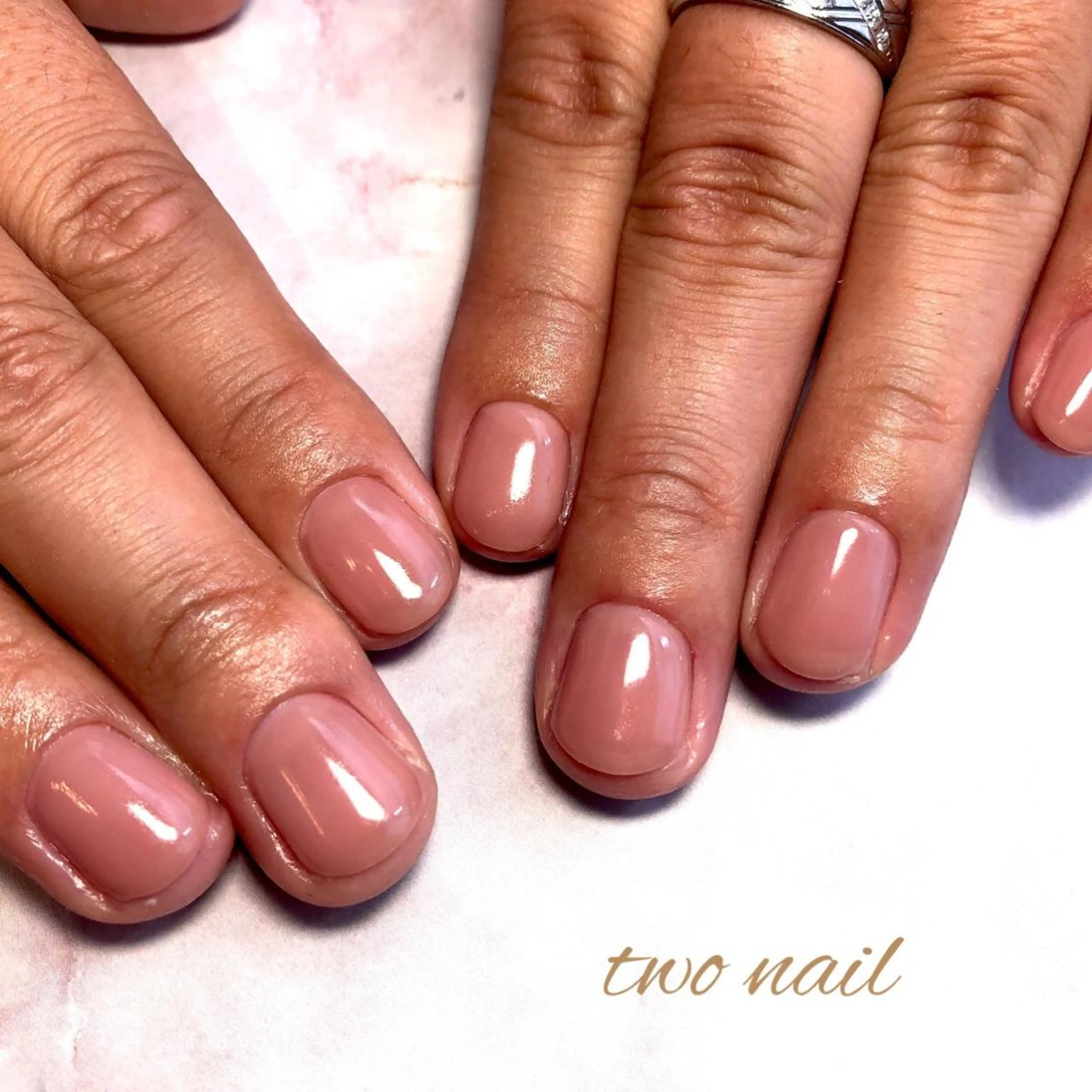 ネイル ブラウン ハンドネイル two nailのネイルデザイン