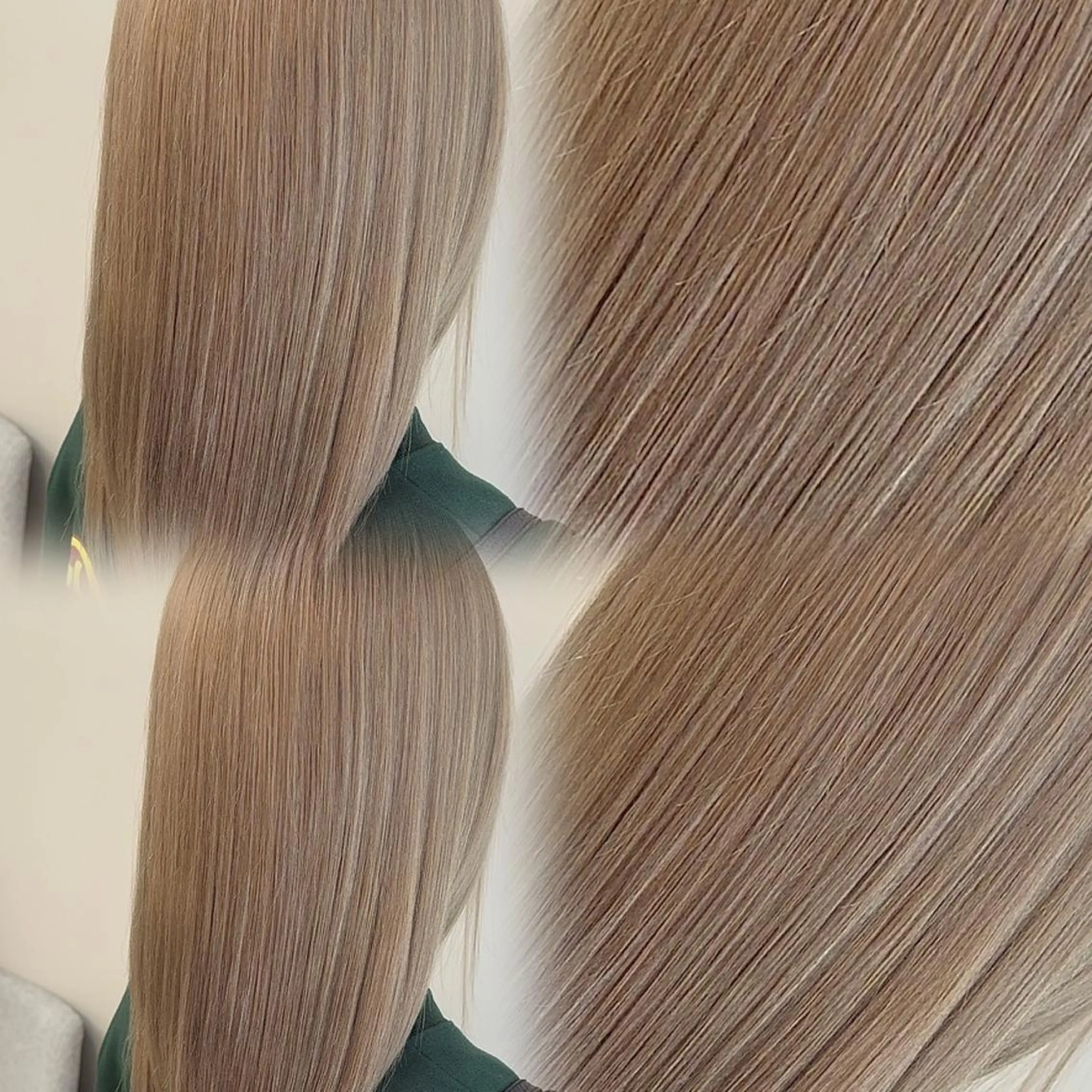 ミディアム カラー ベージュカラー ブリーチ 透明感カラー ダブルカラー ブリーチなしカラー ヘアカラー トリートメント 髪質改善ミルクティー SATSUKI🌼.のヘアスタイル