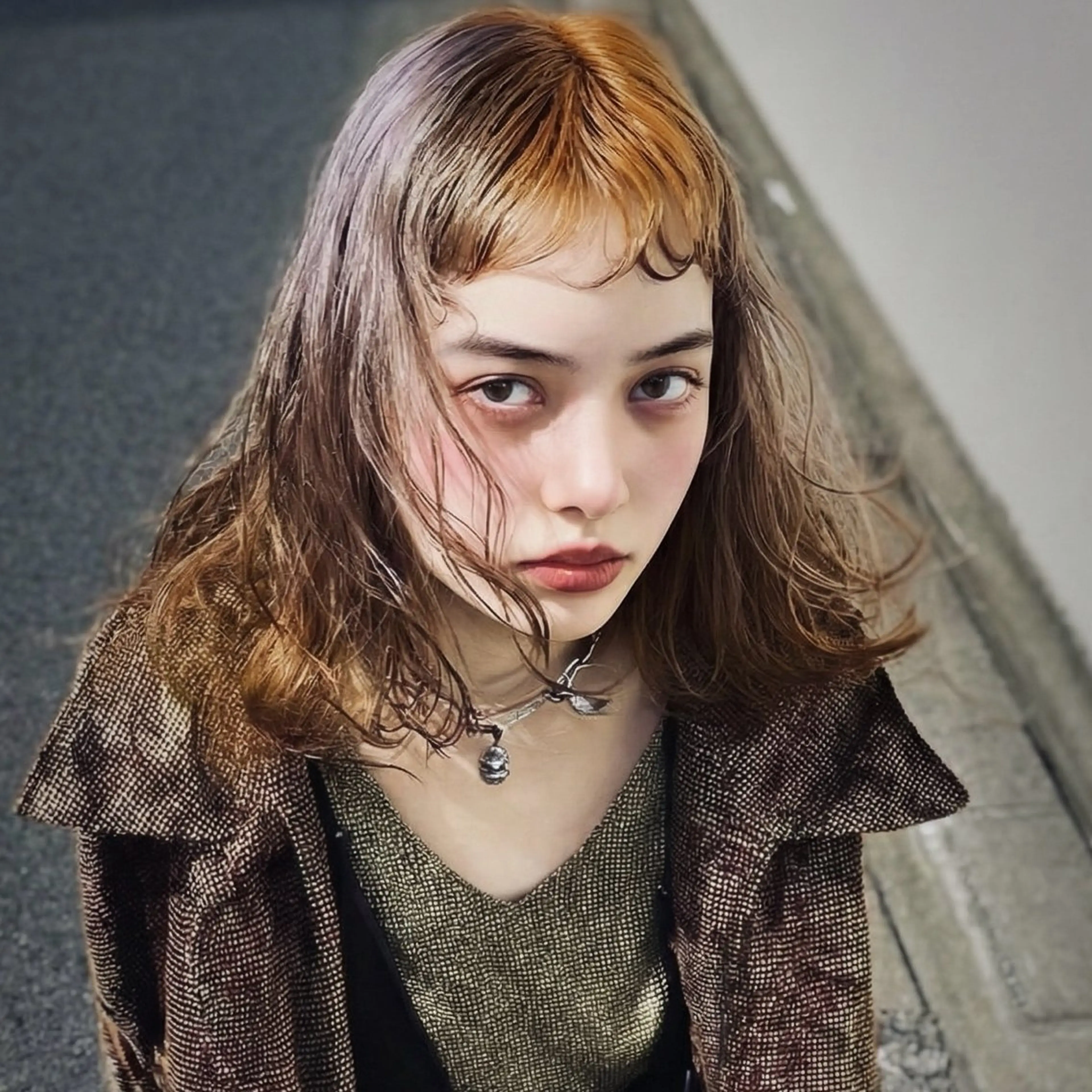 ミディアム カラー ヘアカラー トリートメント bleach & designのヘアスタイル