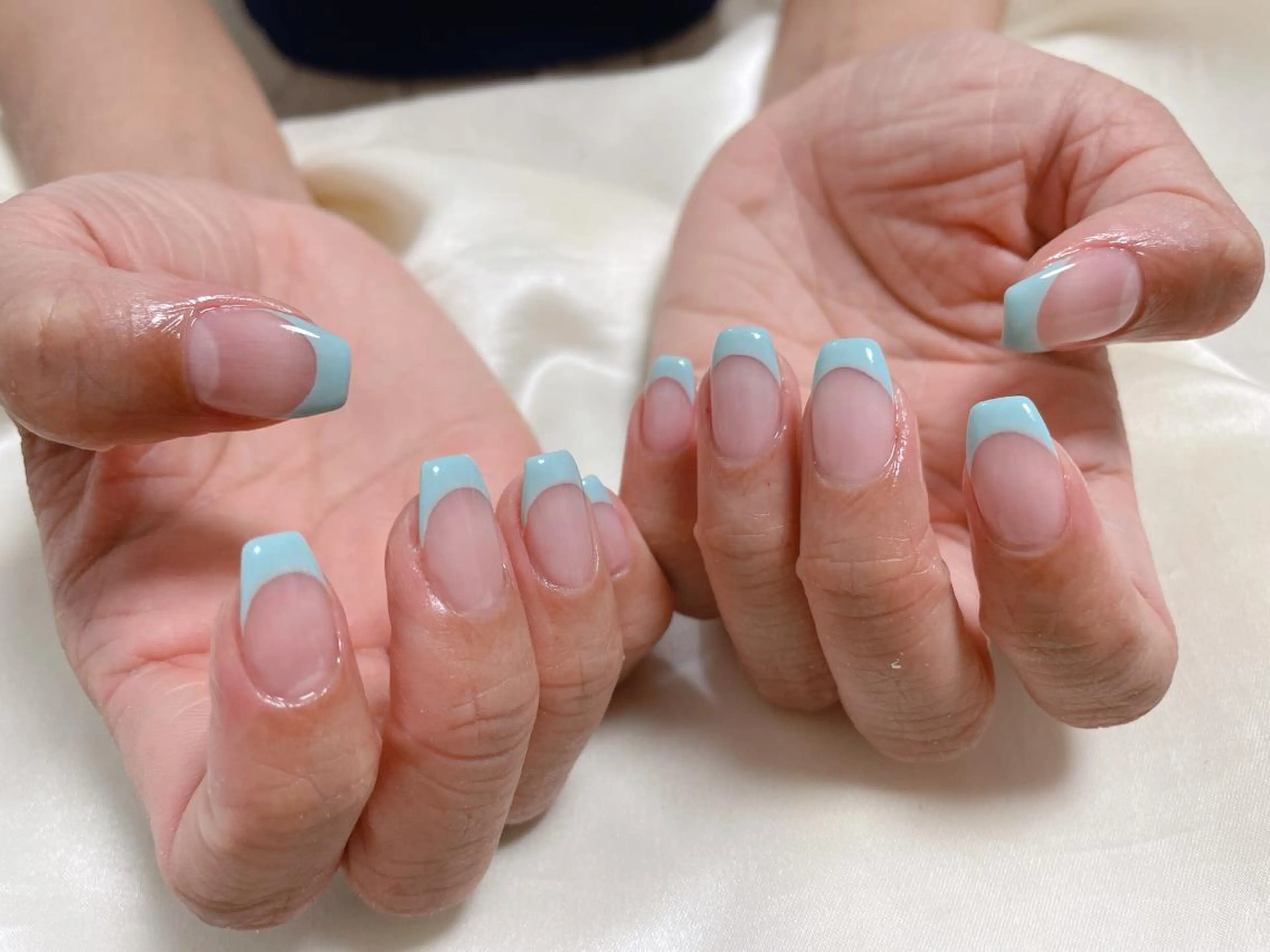 ネイル ブルー パステルネイル kikinail 溝の口のネイルデザイン