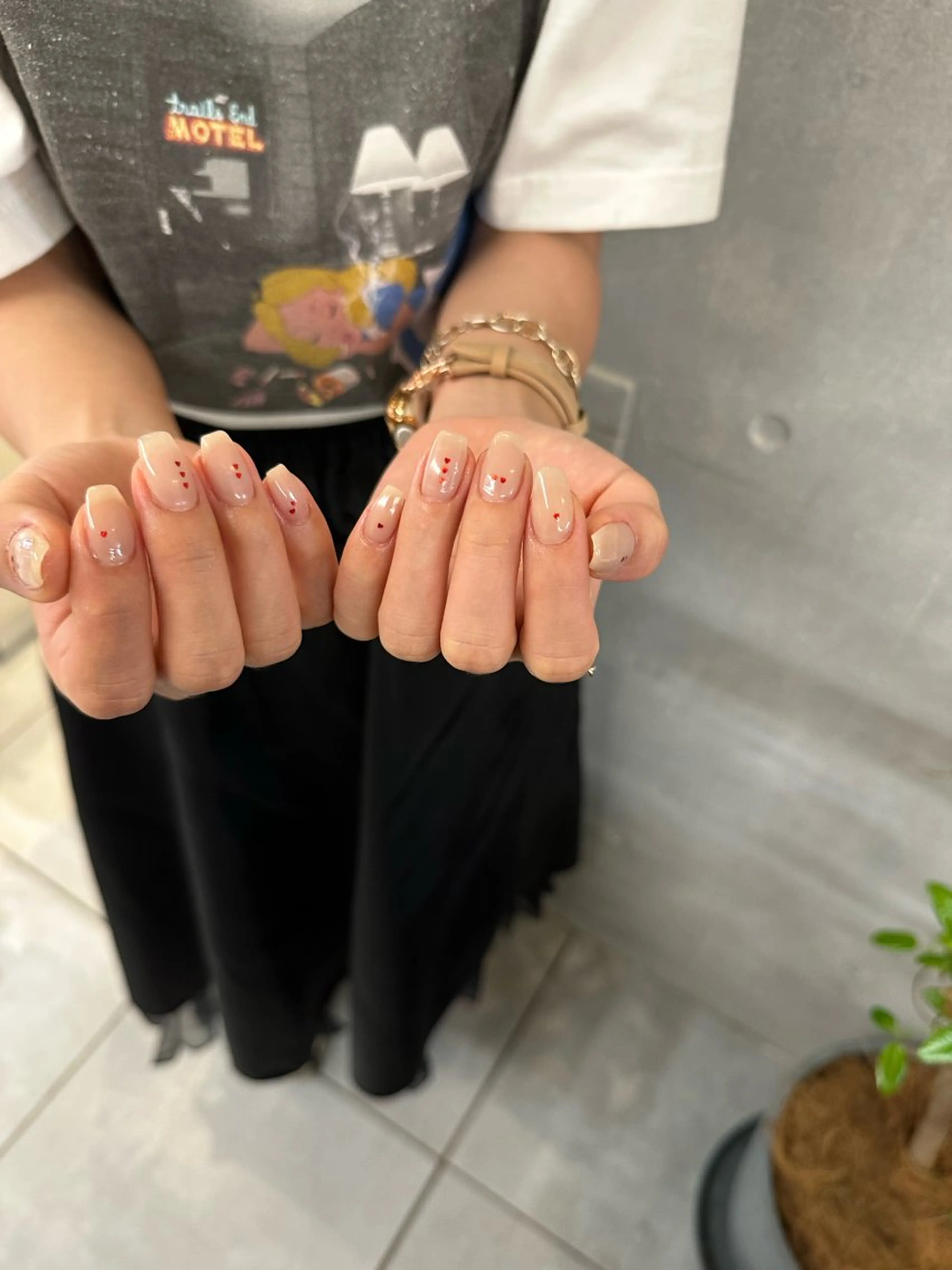 ネイル 長さ出し ワンカラーネイル ハンドネイル fukuyasu rikaのネイルデザイン