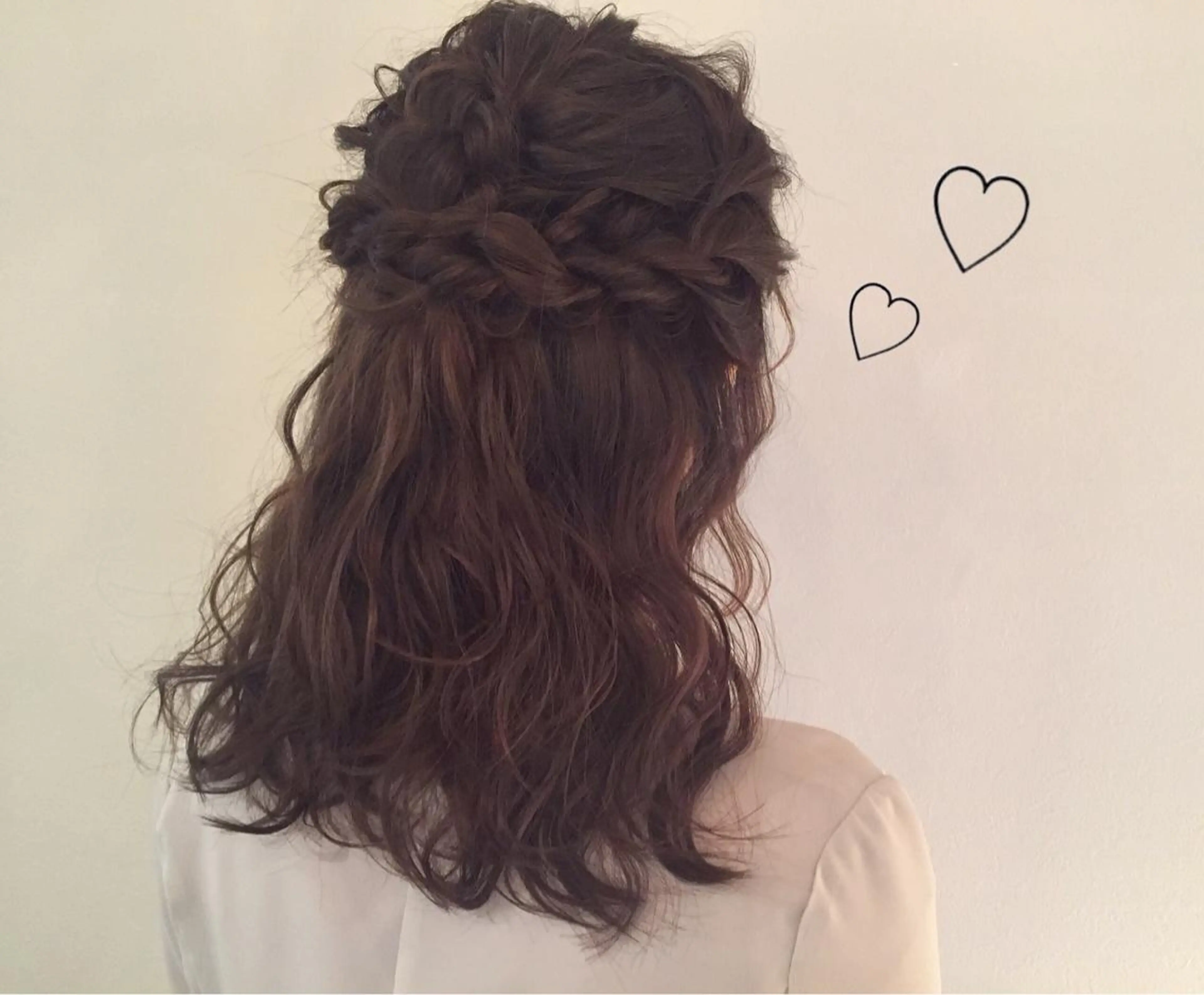 セミロング ヘアアレンジ ハーフアップ 結婚式・ブライダル 市川 千夏のヘアスタイル