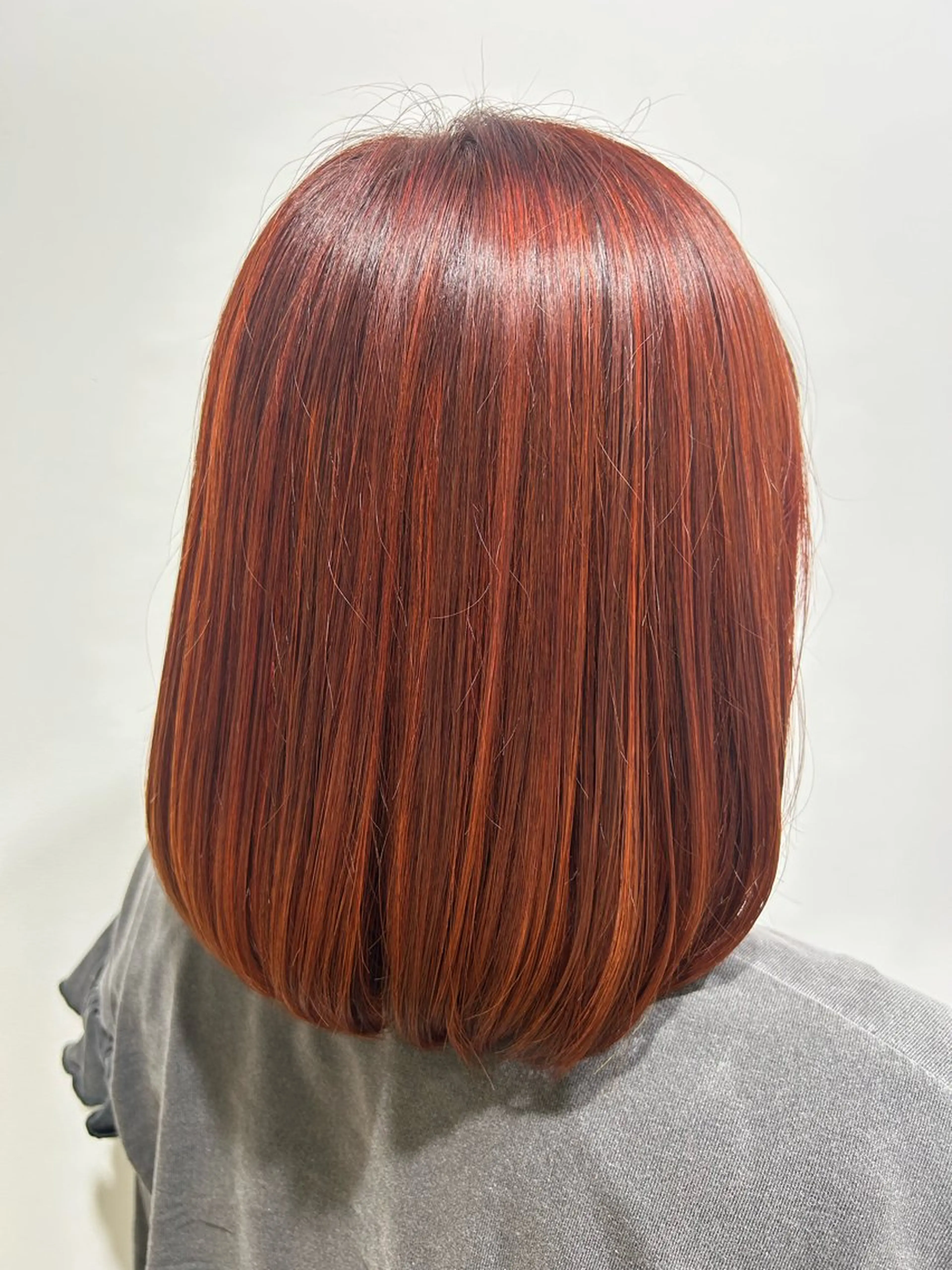 ミディアム カラー オレンジ レッドカラー ヘアカラー カット⚡️カラー🫧 募集中/愛海のヘアスタイル