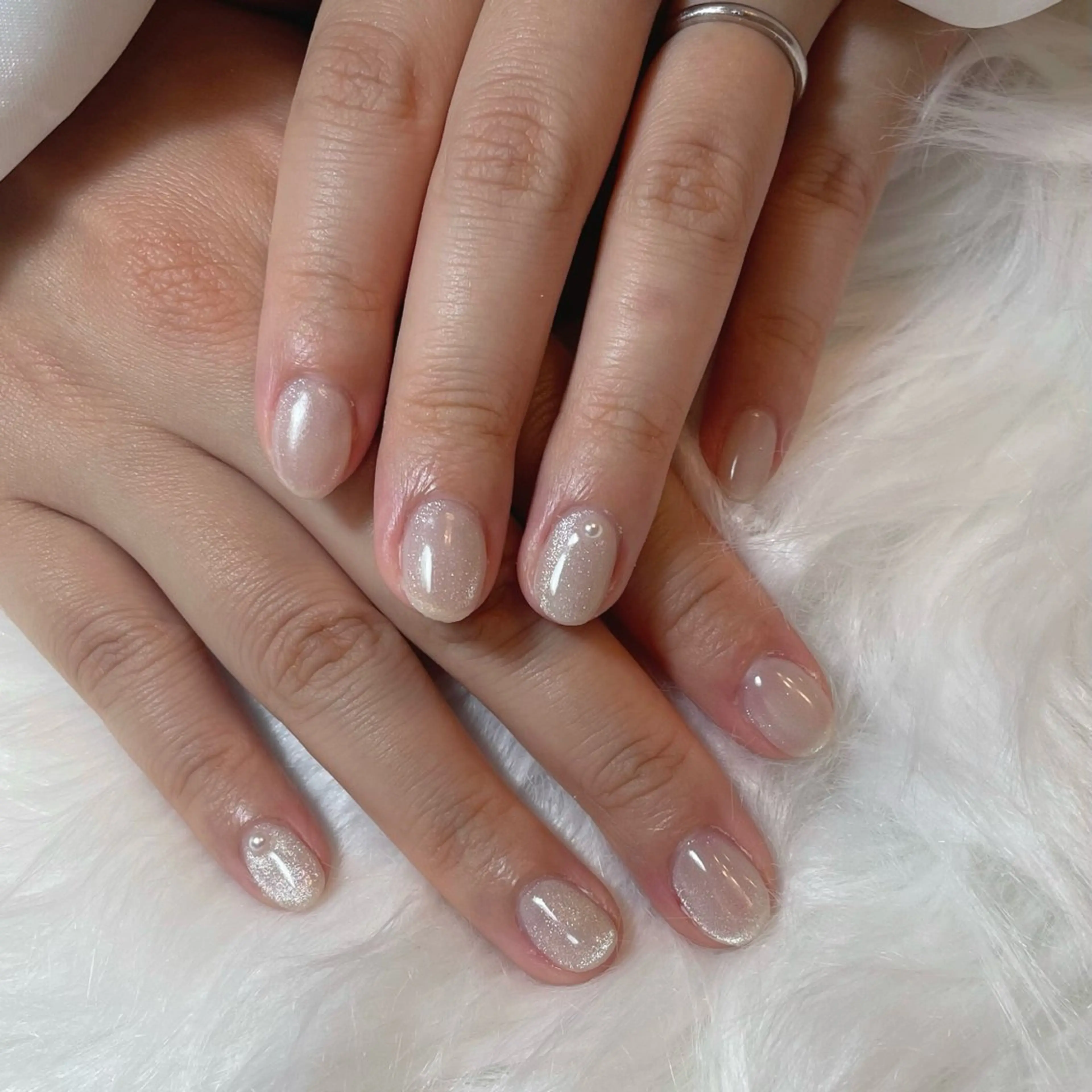 ネイル ブルー フレンチネイル キラキラネイル マグネットネイル ニュアンスネイル ハンドネイル timtam --sakiのネイルデザイン