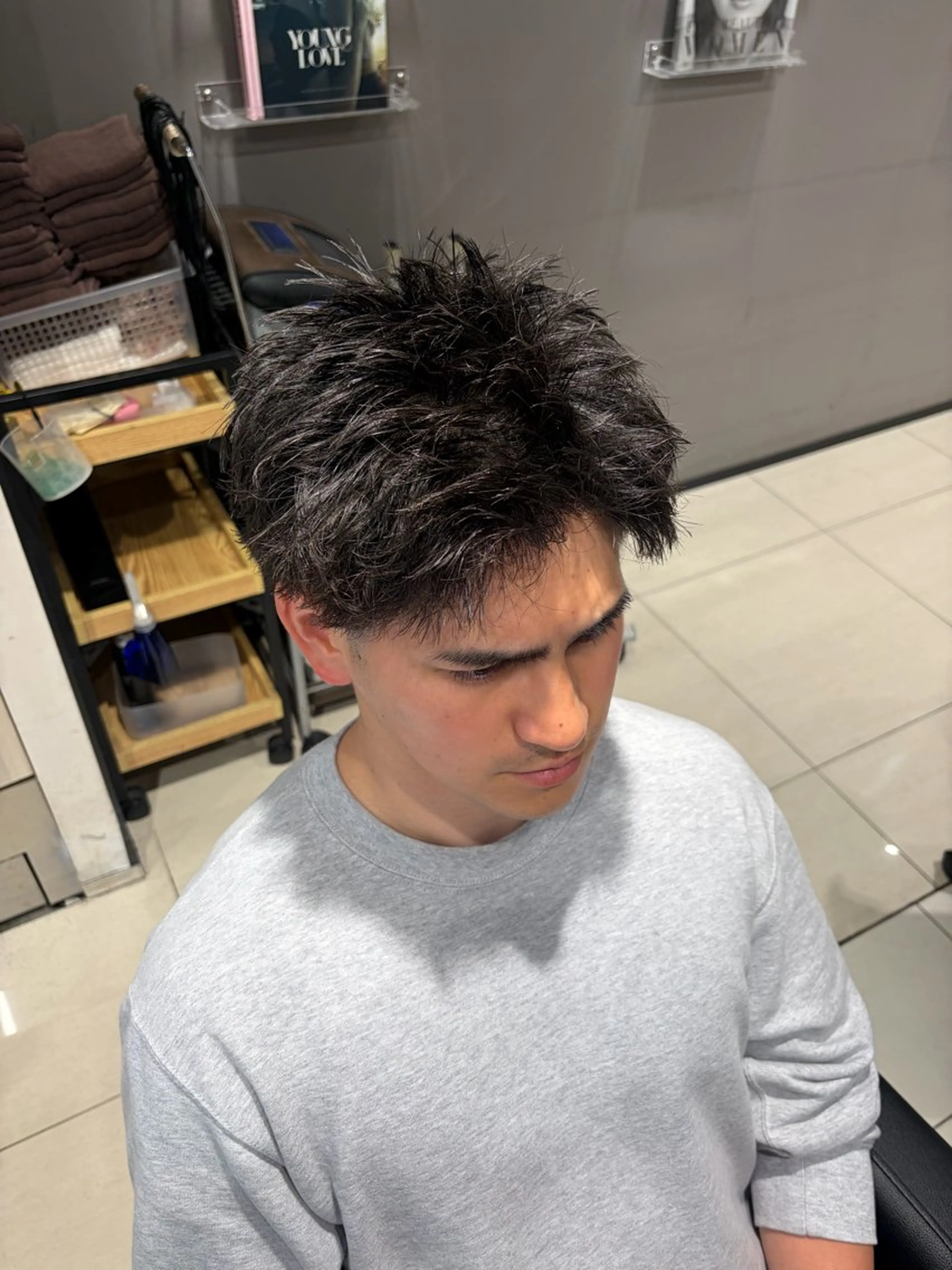 ショート メンズ スパイキーショート ショートヘア 関内/メンズパーマ/ 男性専門/菊池蒼大のヘアスタイル