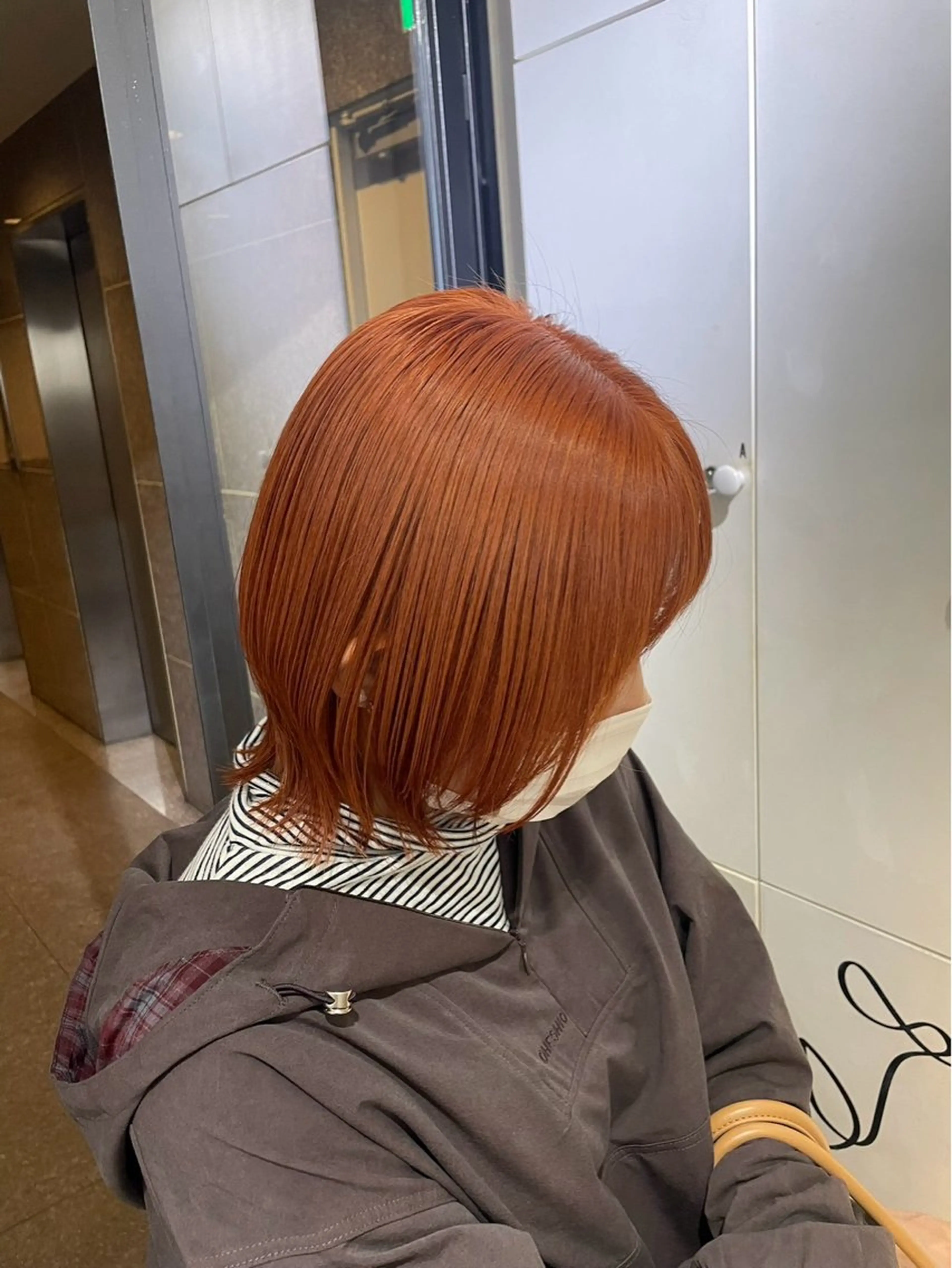 ミディアム カラー オレンジ 千葉 ほのかのヘアスタイル