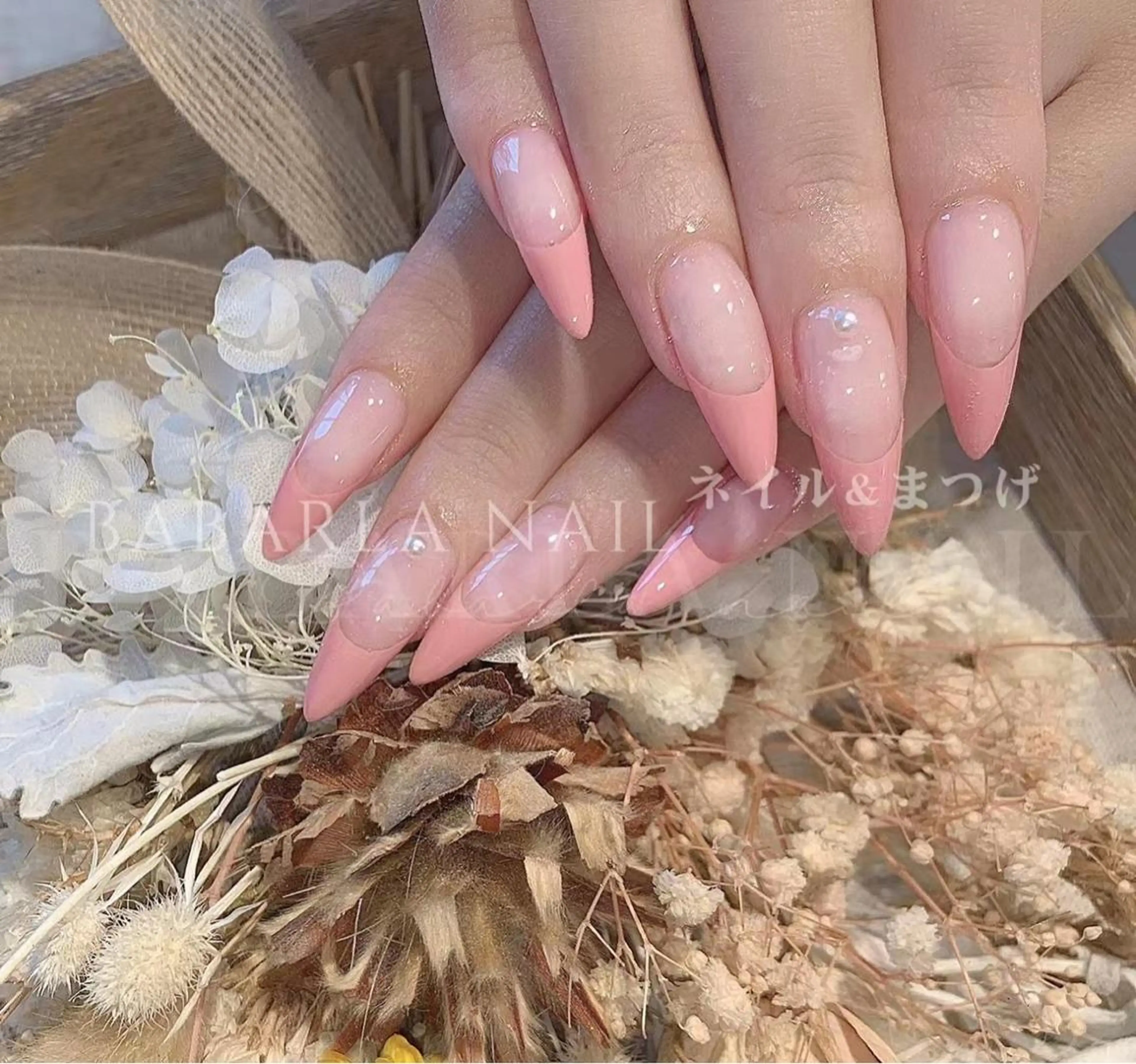 ネイル フレンチネイル オフィスネイル ピンク Babarla nailのネイルデザイン