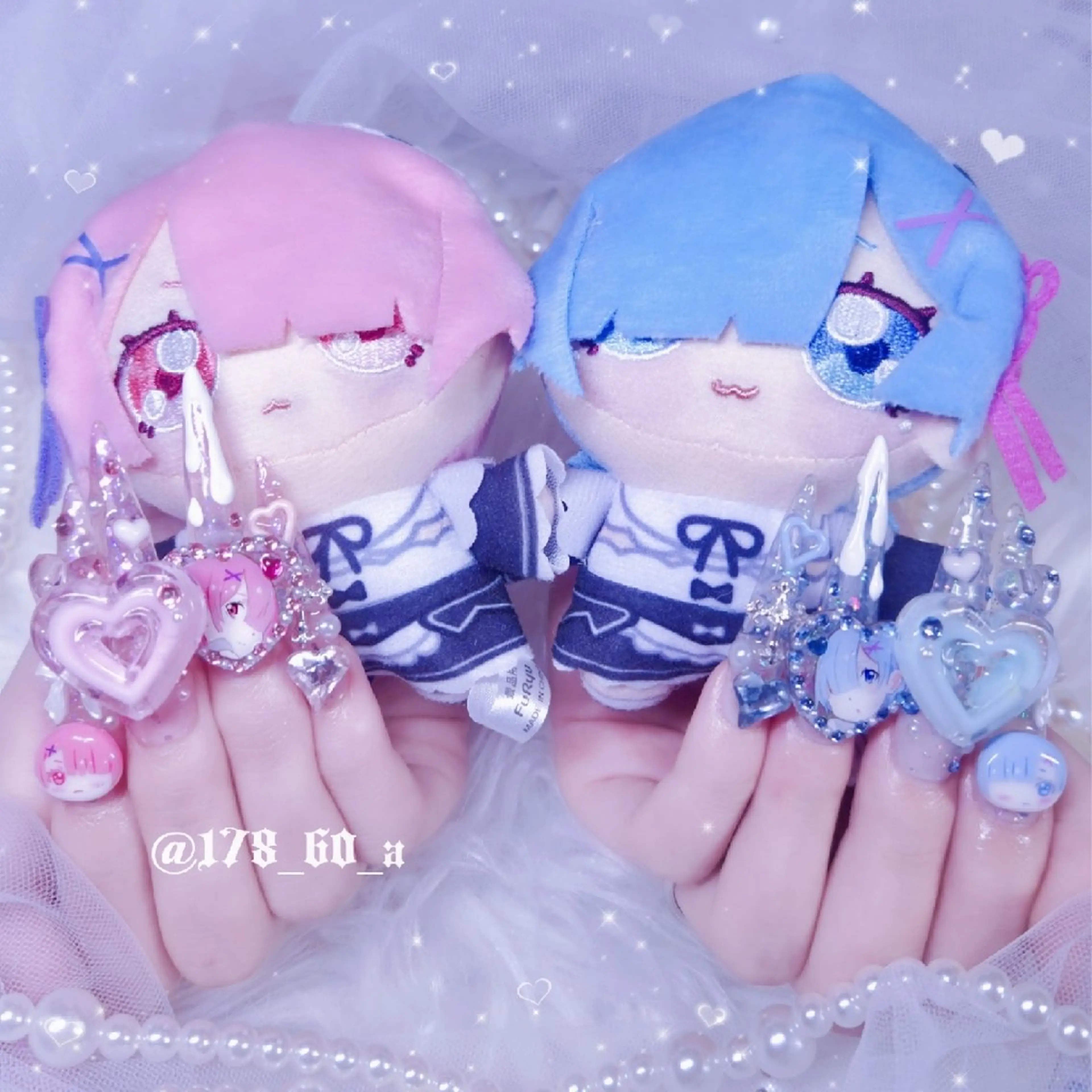 ネイル ガーリー ラメ(グリッター) スカルプネイル ハンドネイル HAPPINAS🎀  れん🖤痛ネイルのネイルデザイン