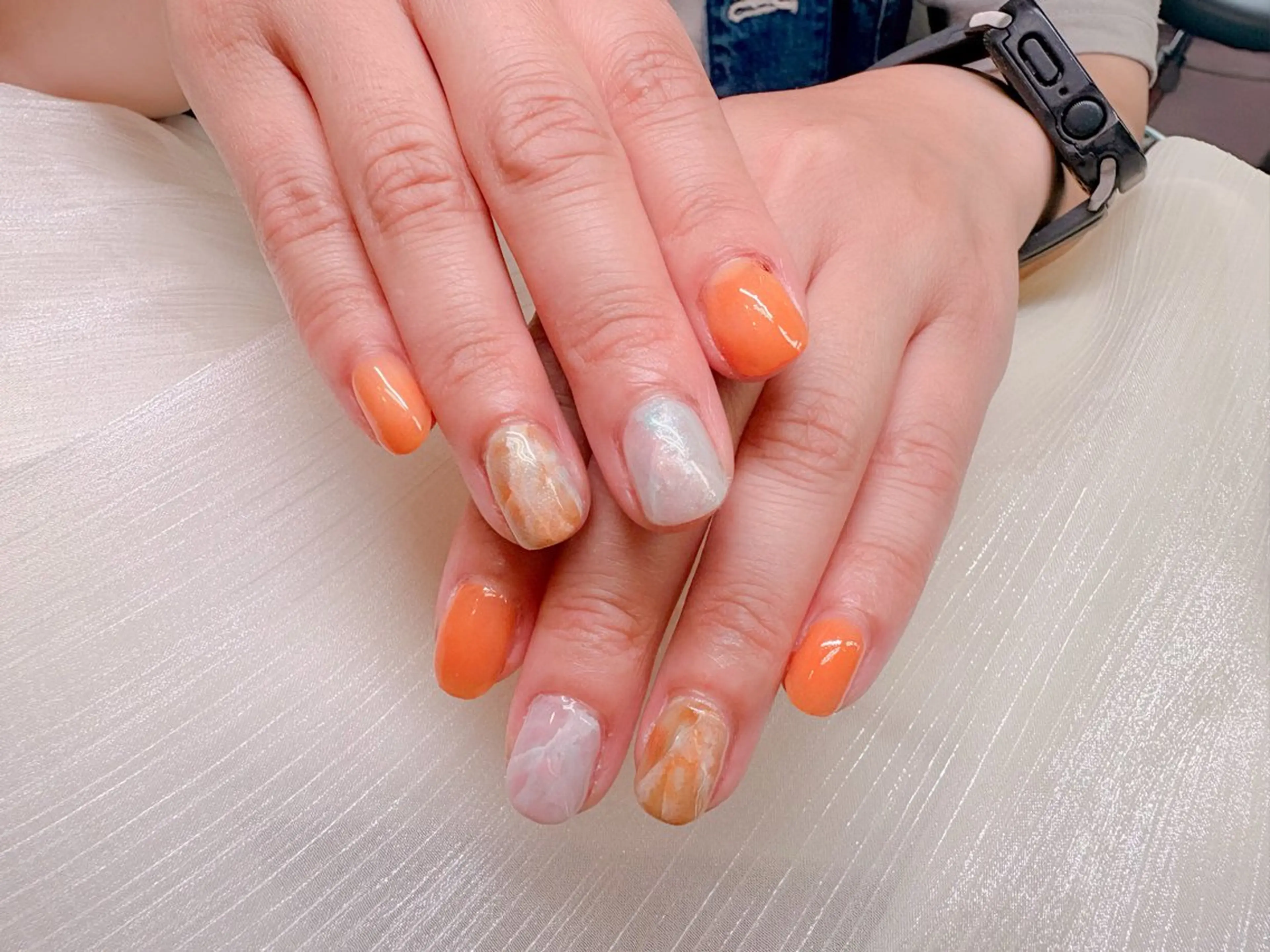 ネイル オレンジ ハンドネイル Nailの ヤマダさんのネイルデザイン