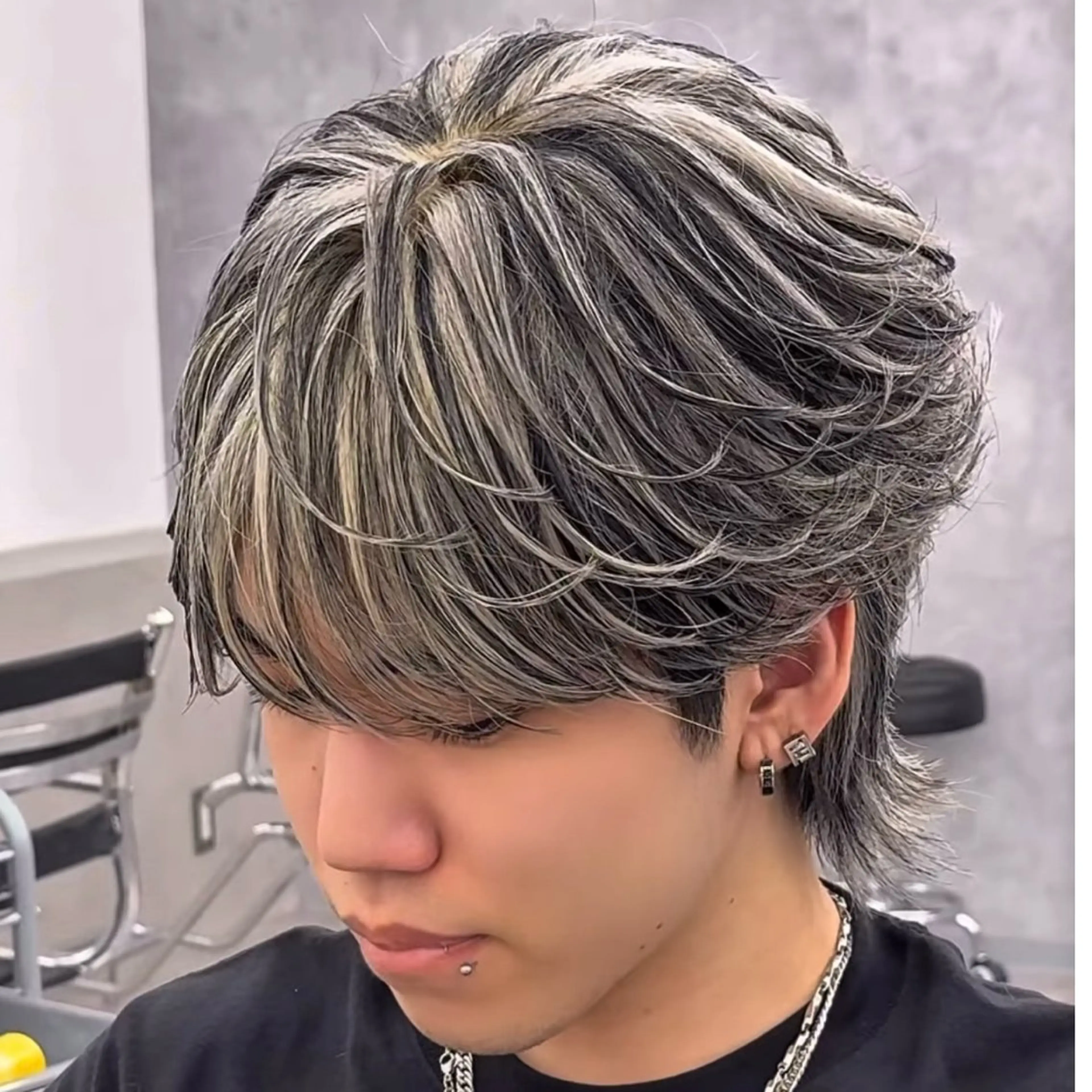 ショート カラー パーマ メンズ メンズハイライト ハイライトカラー ハイライト メンズ専門/パーマ 特化/栄/北出瑞貴のヘアスタイル