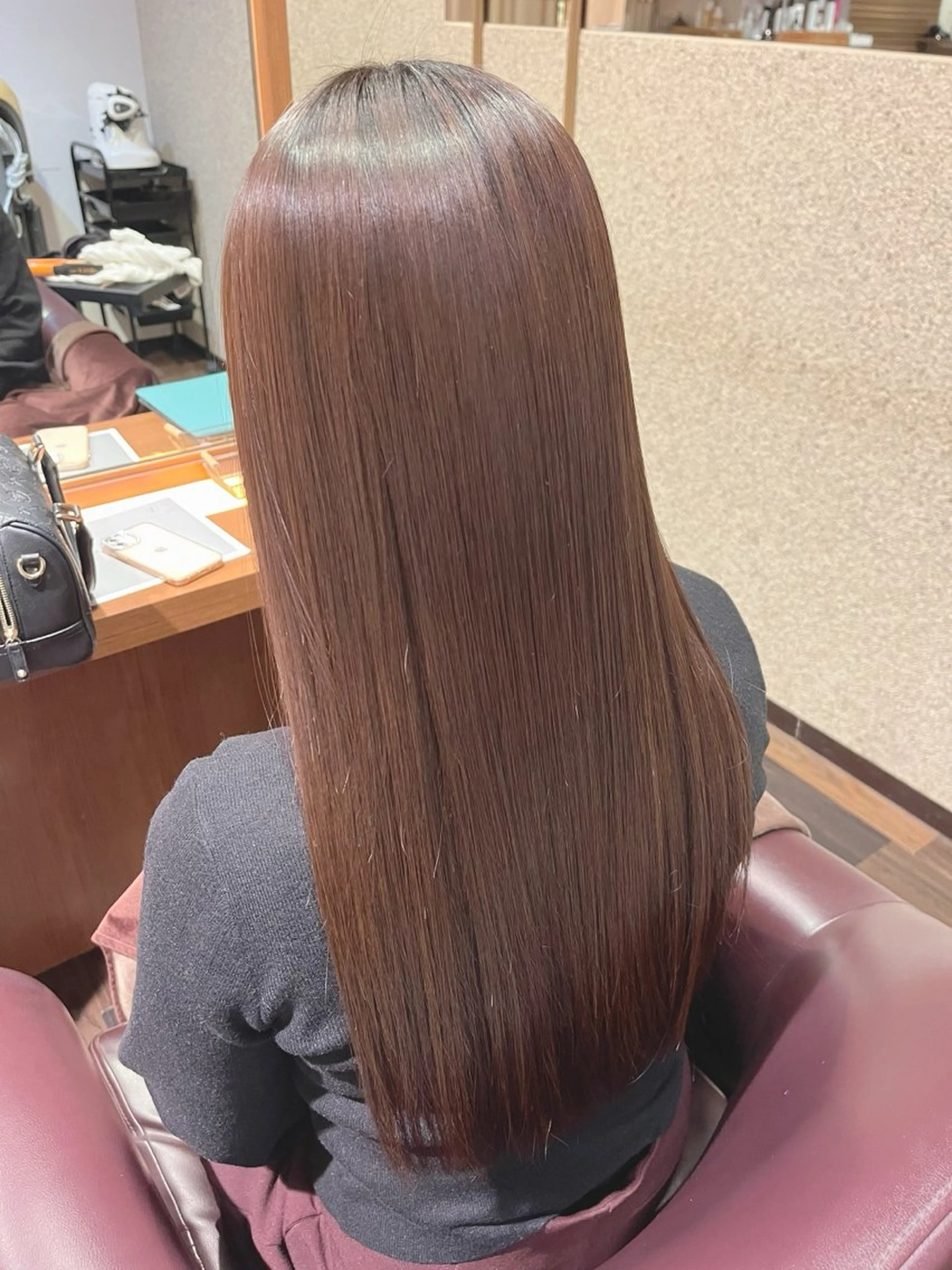 ロング 縮毛矯正 あらいしほ /ダブルカラーのヘアスタイル