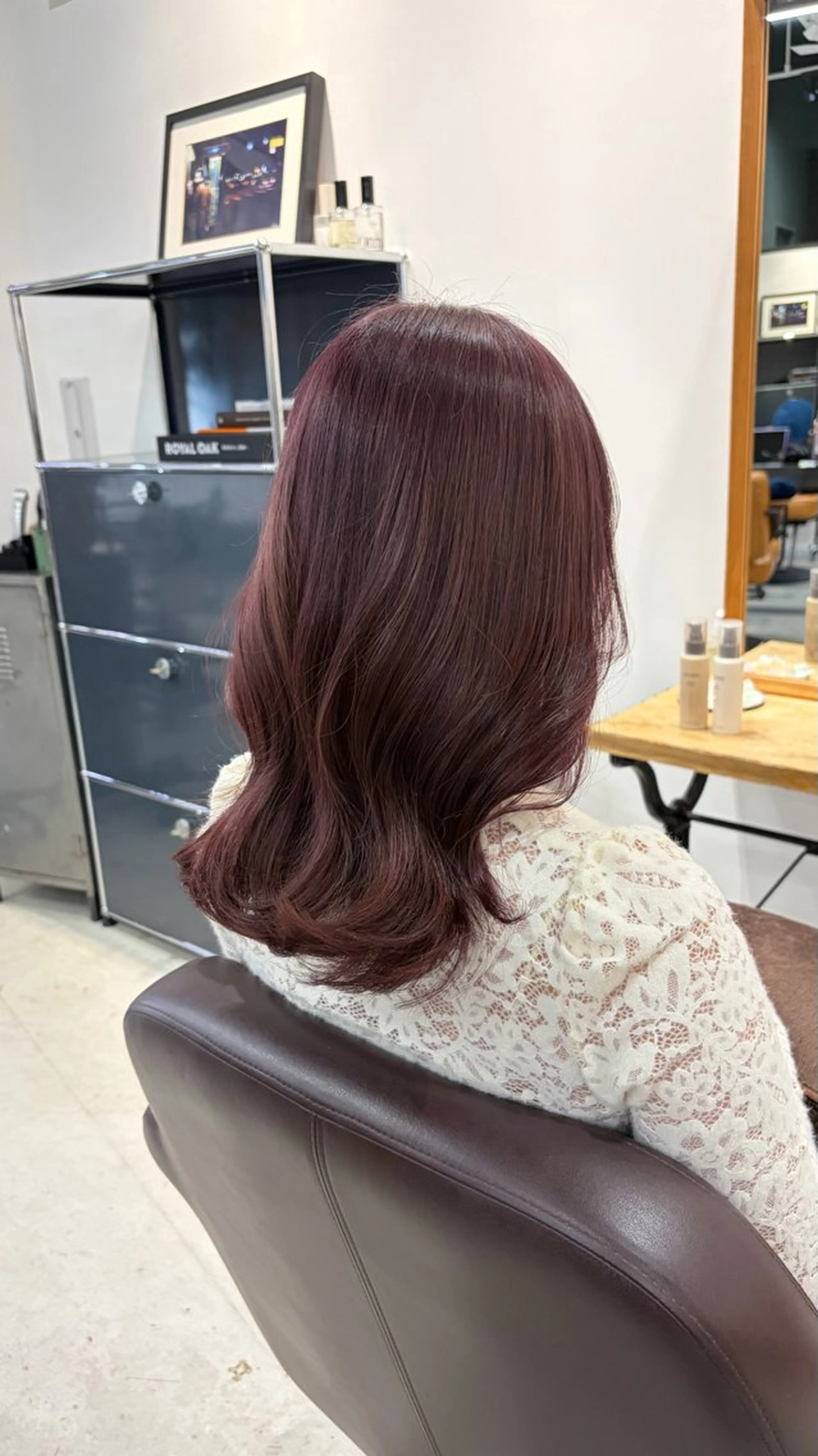 ミディアム カラー ブラウンカラー ピンクカラー ピンクブラウン ヘアカラー ここね/透明感 カラー/ナチュラルのヘアスタイル