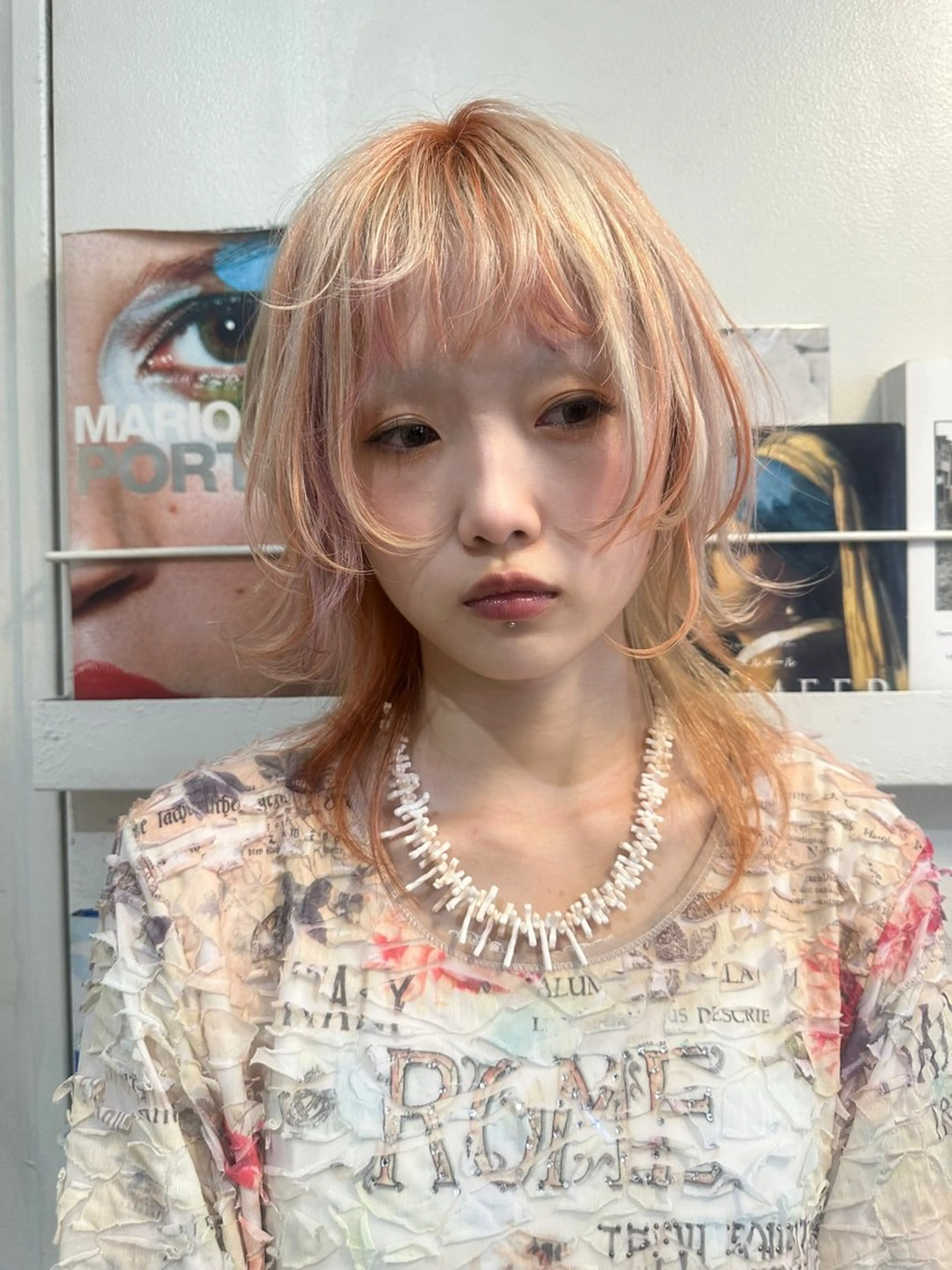 ミディアム ヘアカラー 似合わせカット ハイトーン/北村優人のヘアスタイル