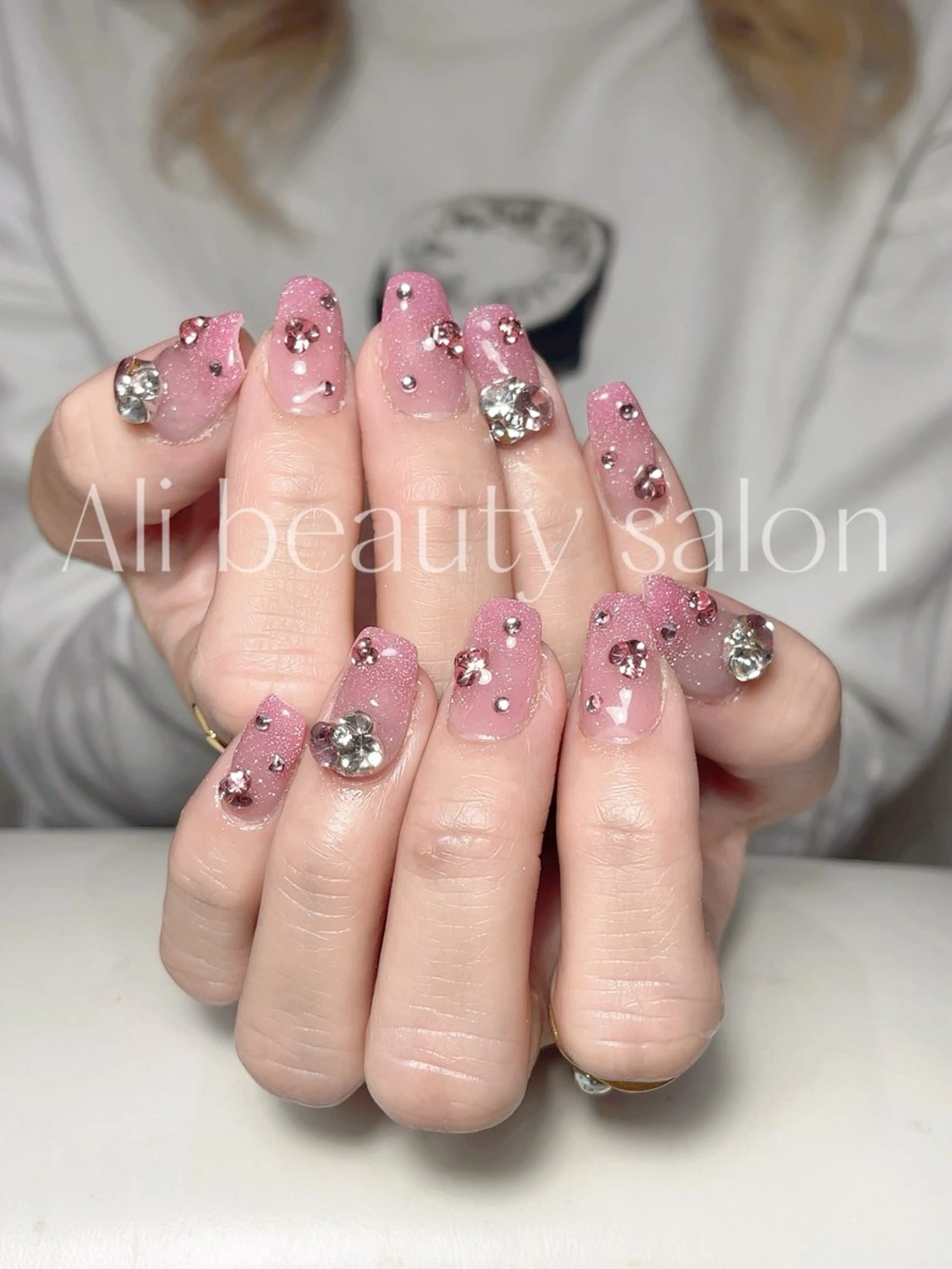 ネイル ピンク ハンドネイル Ali 新小岩 ネイル専門のネイルデザイン