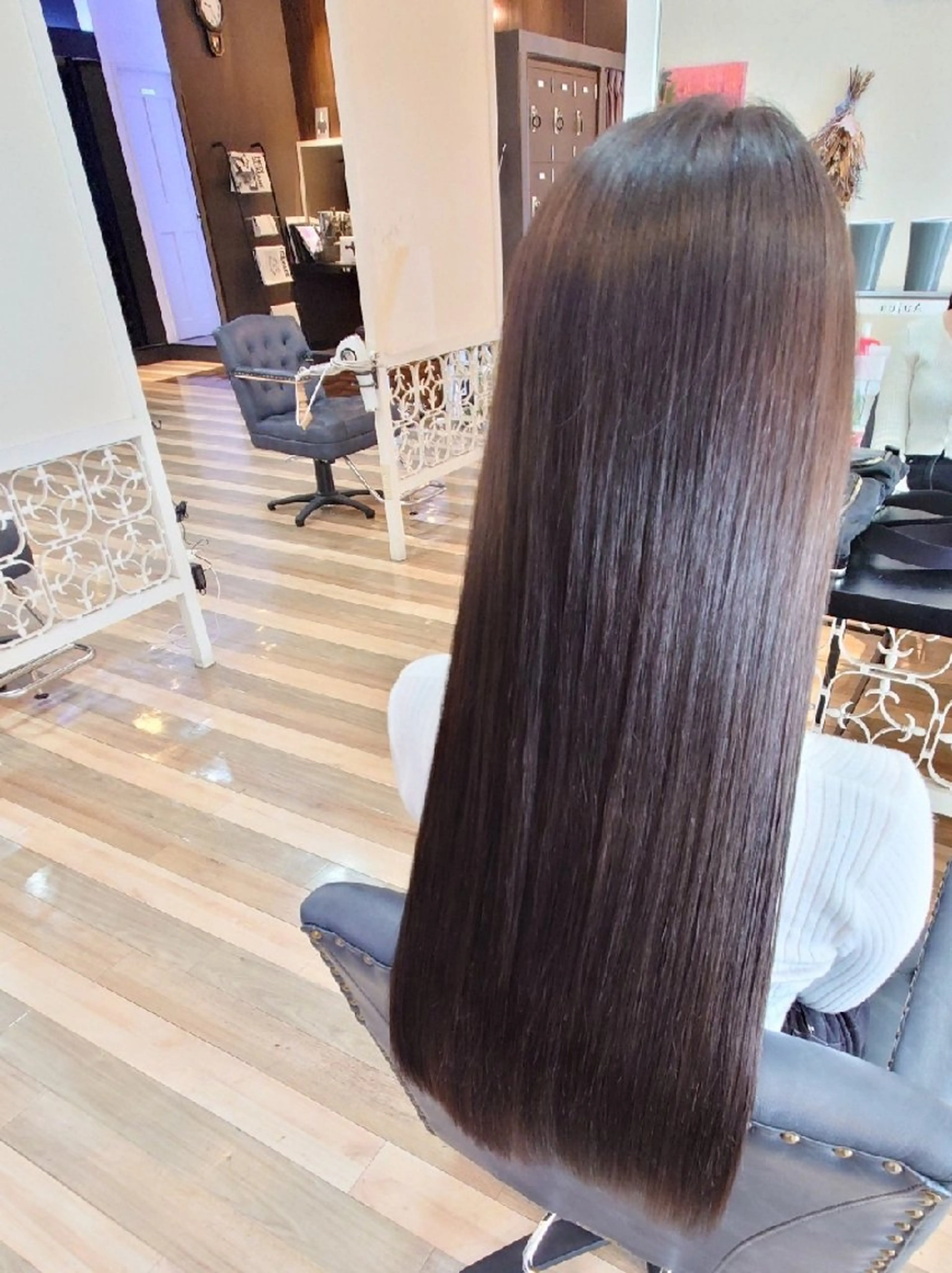 ロング カラー ブラウンカラー 髪質改善 こにし/蒲生四丁目 /美髪カラー/スパのヘアスタイル