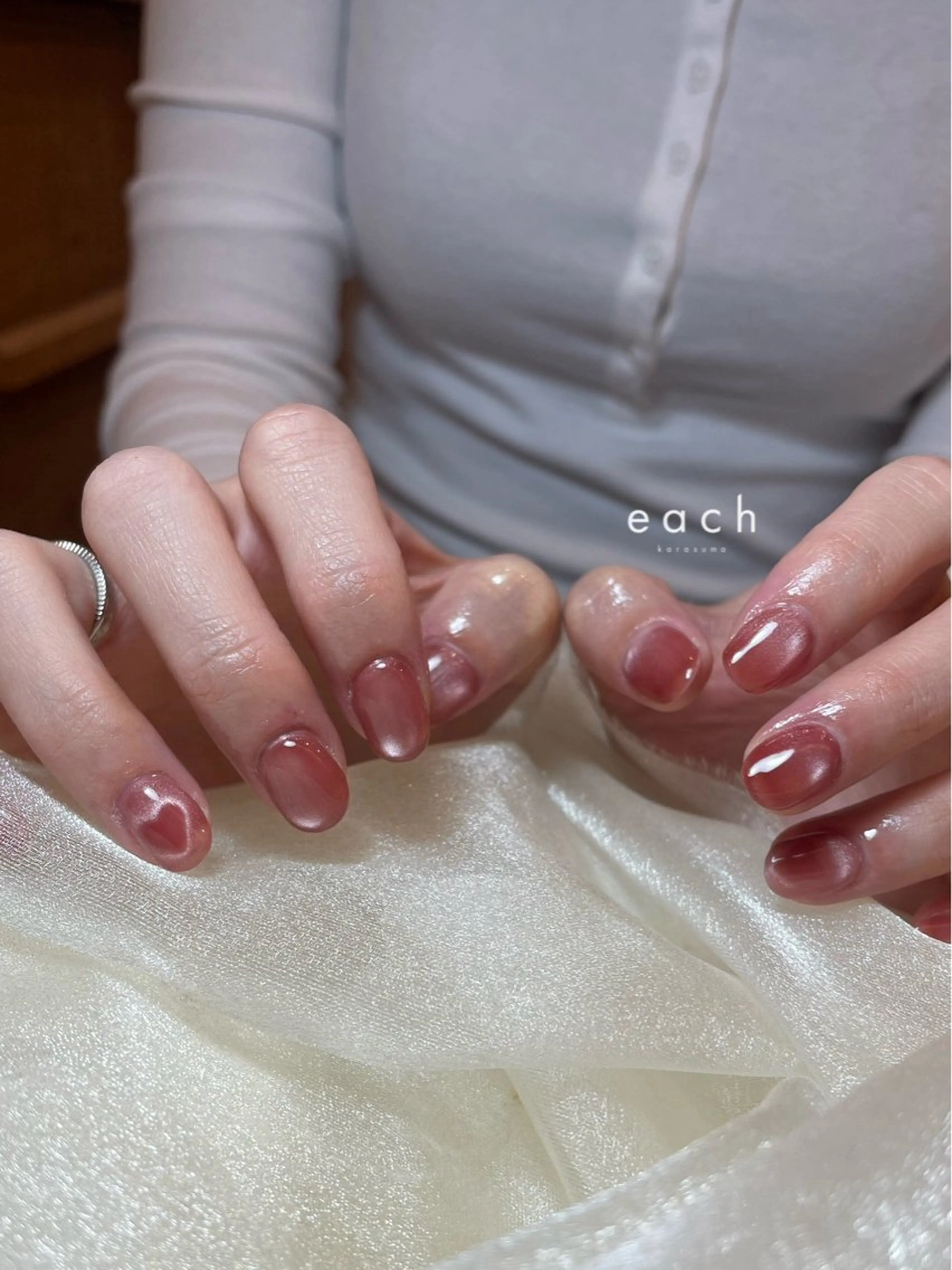 ネイル アートネイル ハート マグネットネイル each lucaのネイルデザイン