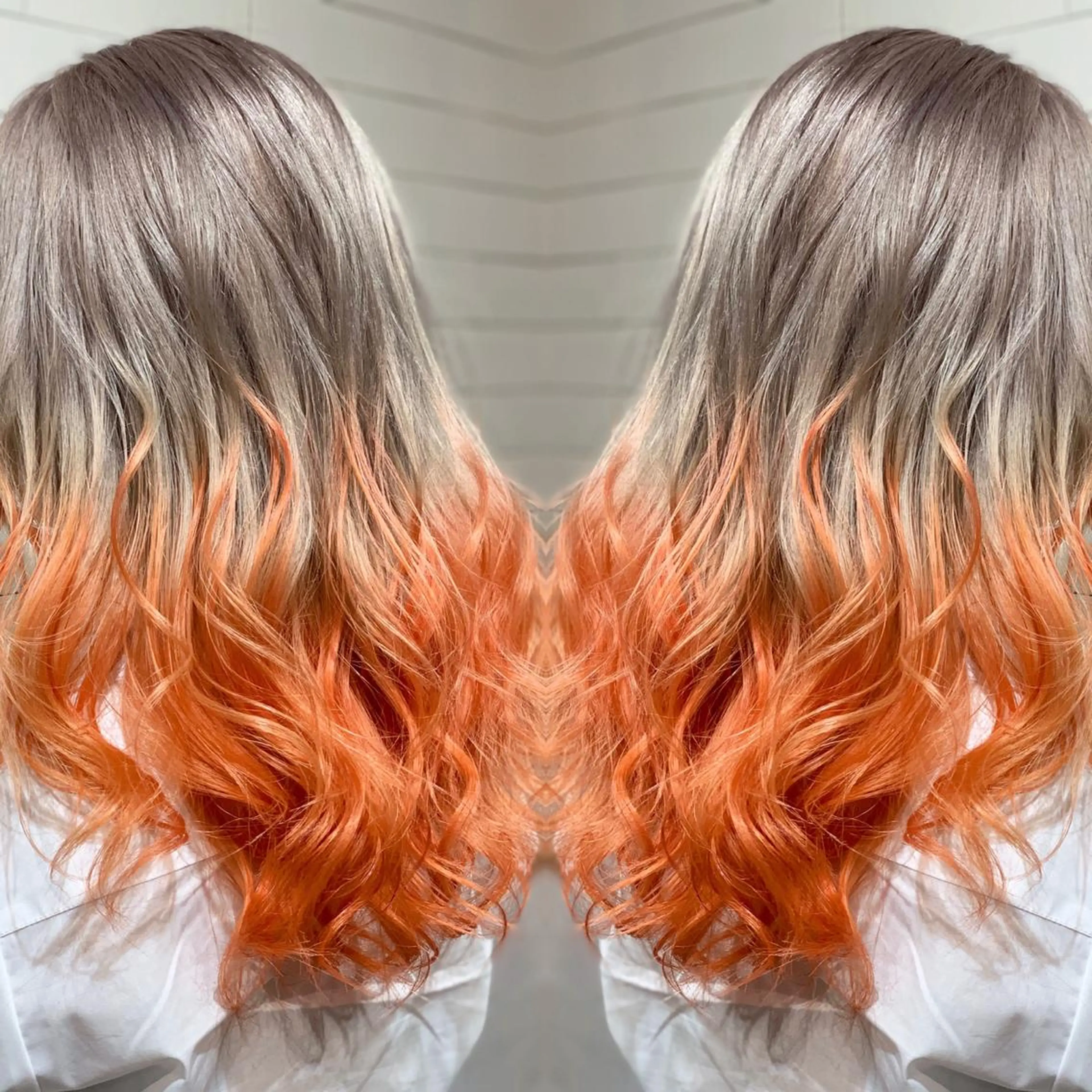 ロング カラー ヘアアレンジ ヘアカラー トリートメント 髪質改善×ハイトーン 中田啄也のヘアスタイル