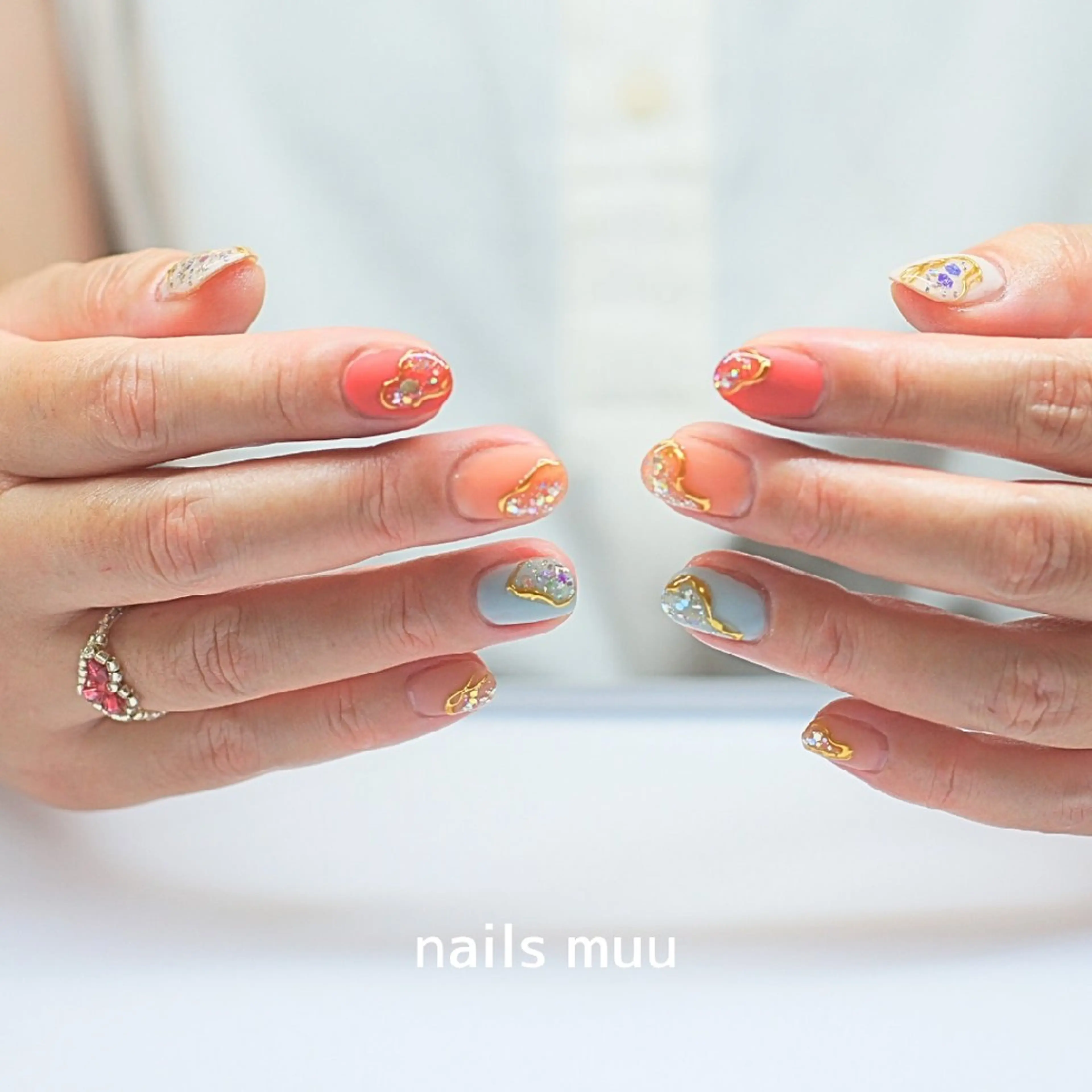 ネイル マットネイル 持ち込み ハンドネイル nails muu まゆのネイルデザイン
