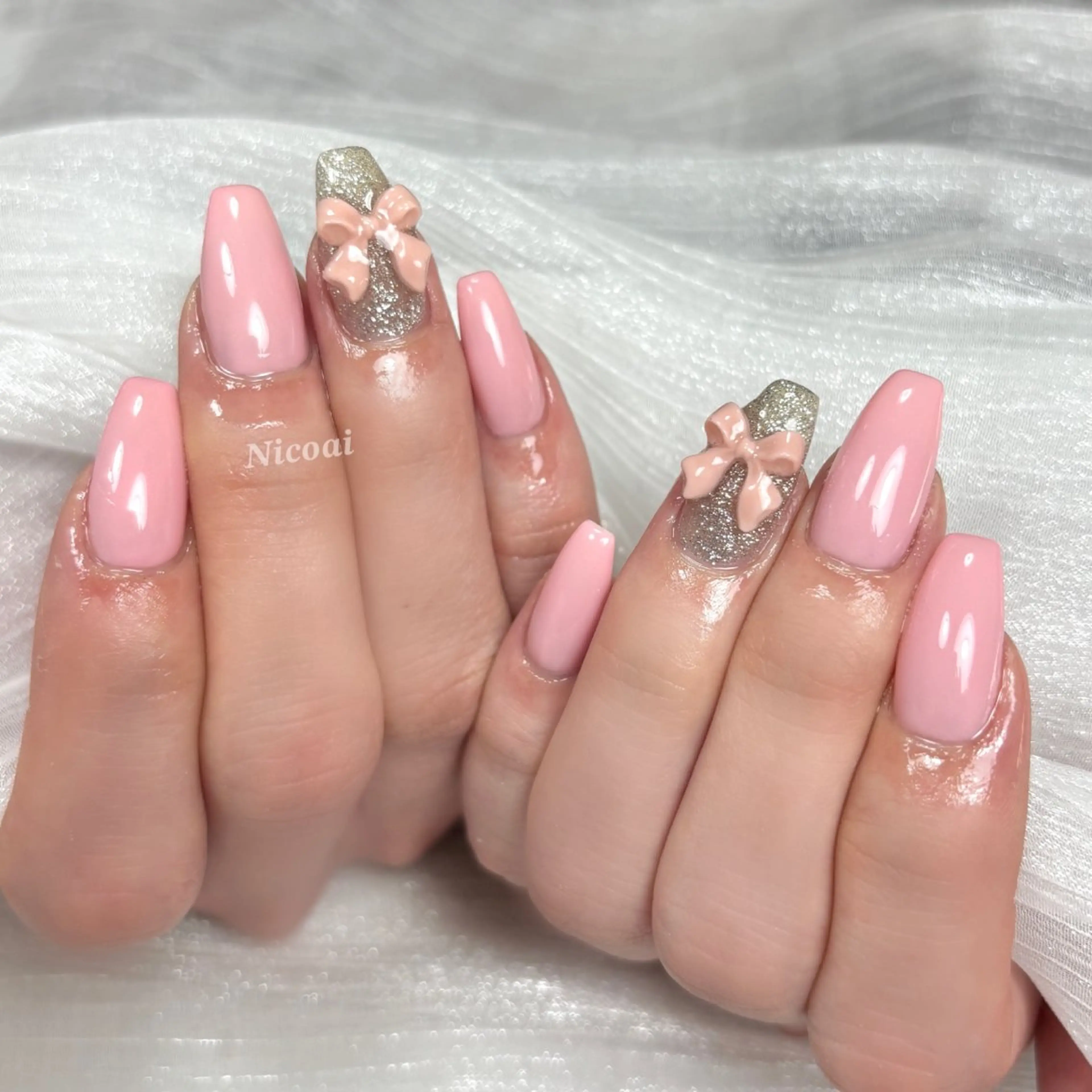 ネイル パステルネイル ピンク 春ネイル NailSalon Nicoaiのネイルデザイン
