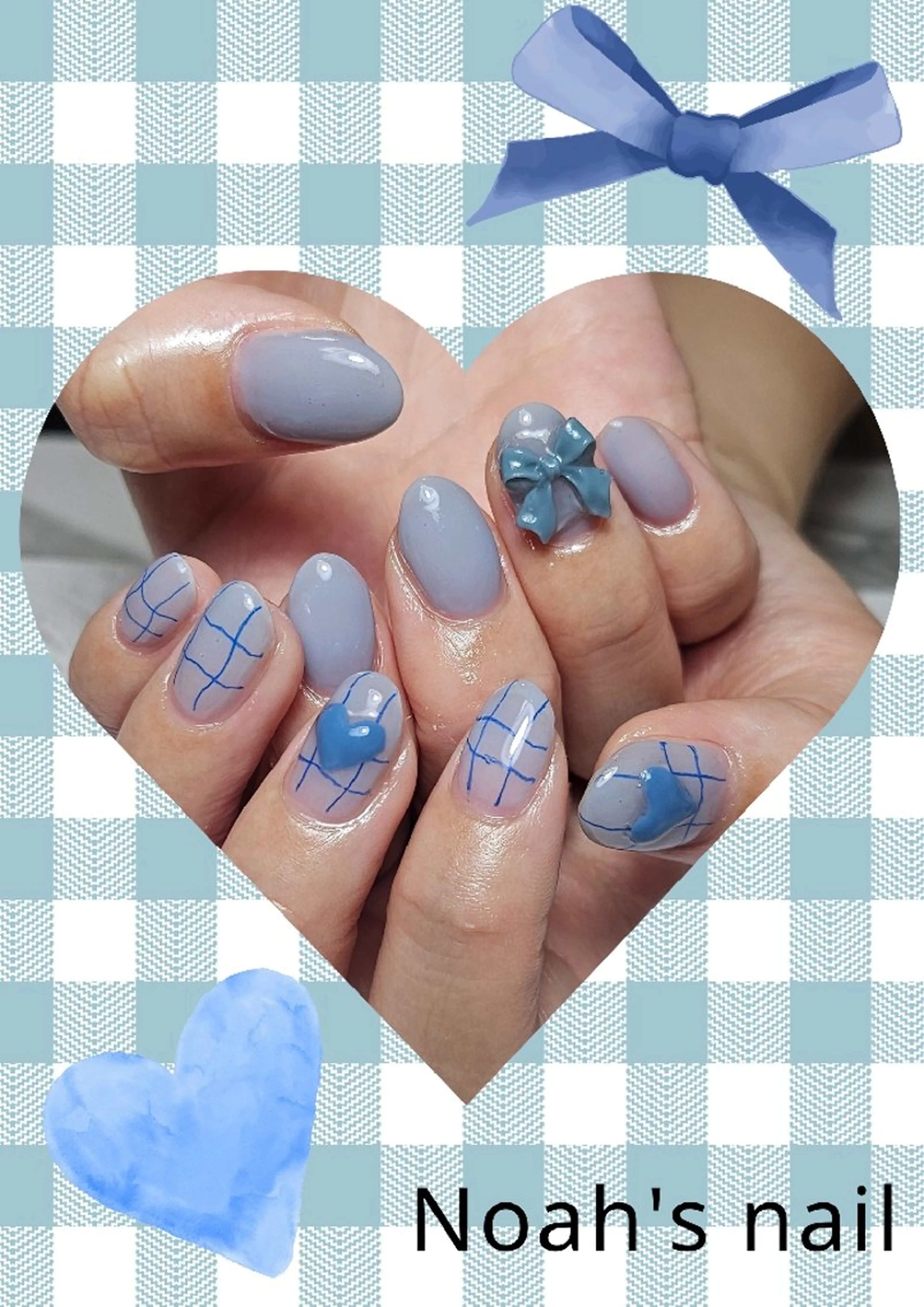 ネイル ハート ぷっくりネイル Noah'snail   のネイルデザイン