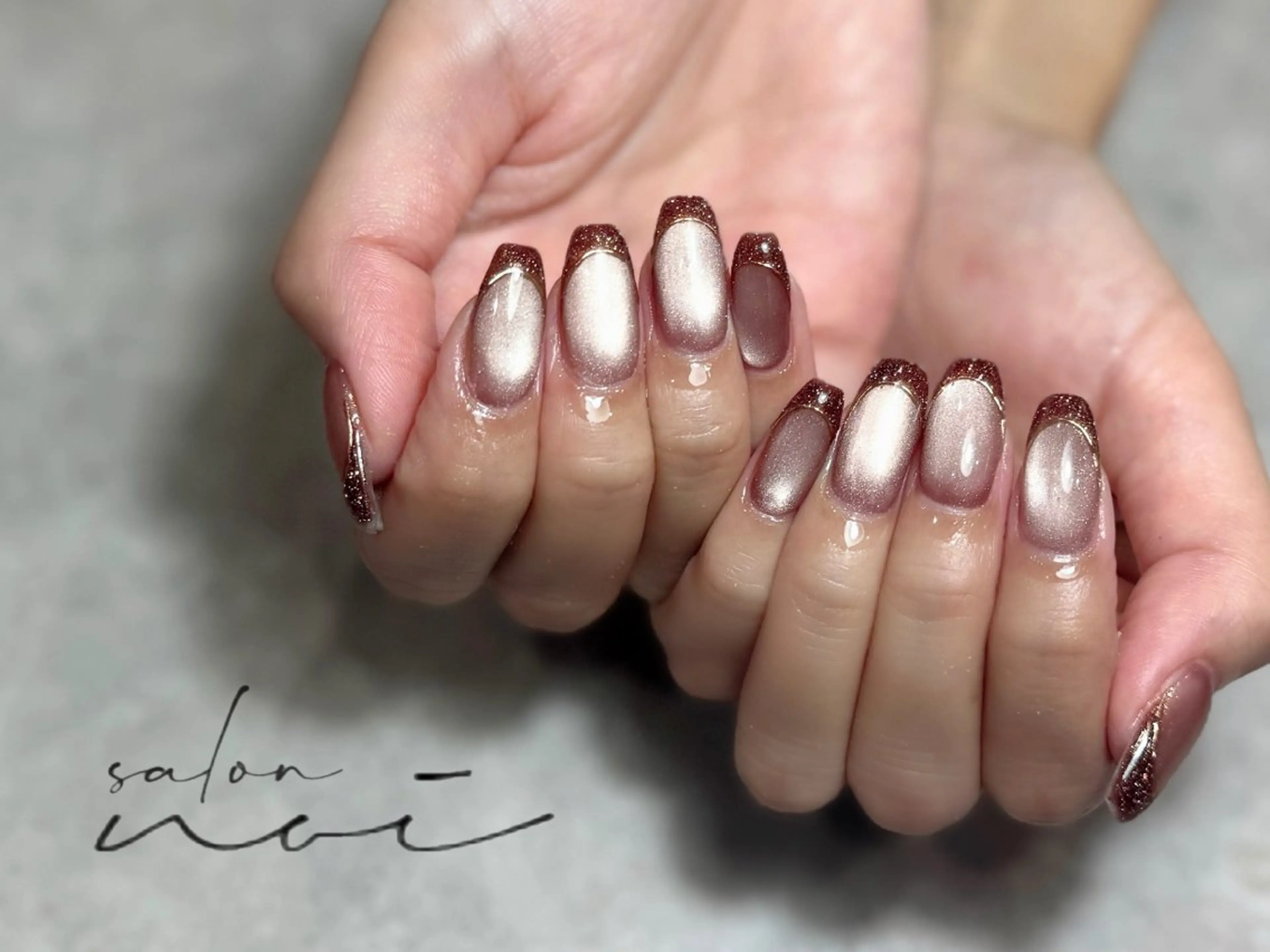 ネイル フラッシュネイル フレンチネイル マグネットネイル ミラーネイル ハンドネイル salon noi所属・salon noiのネイルデザイン