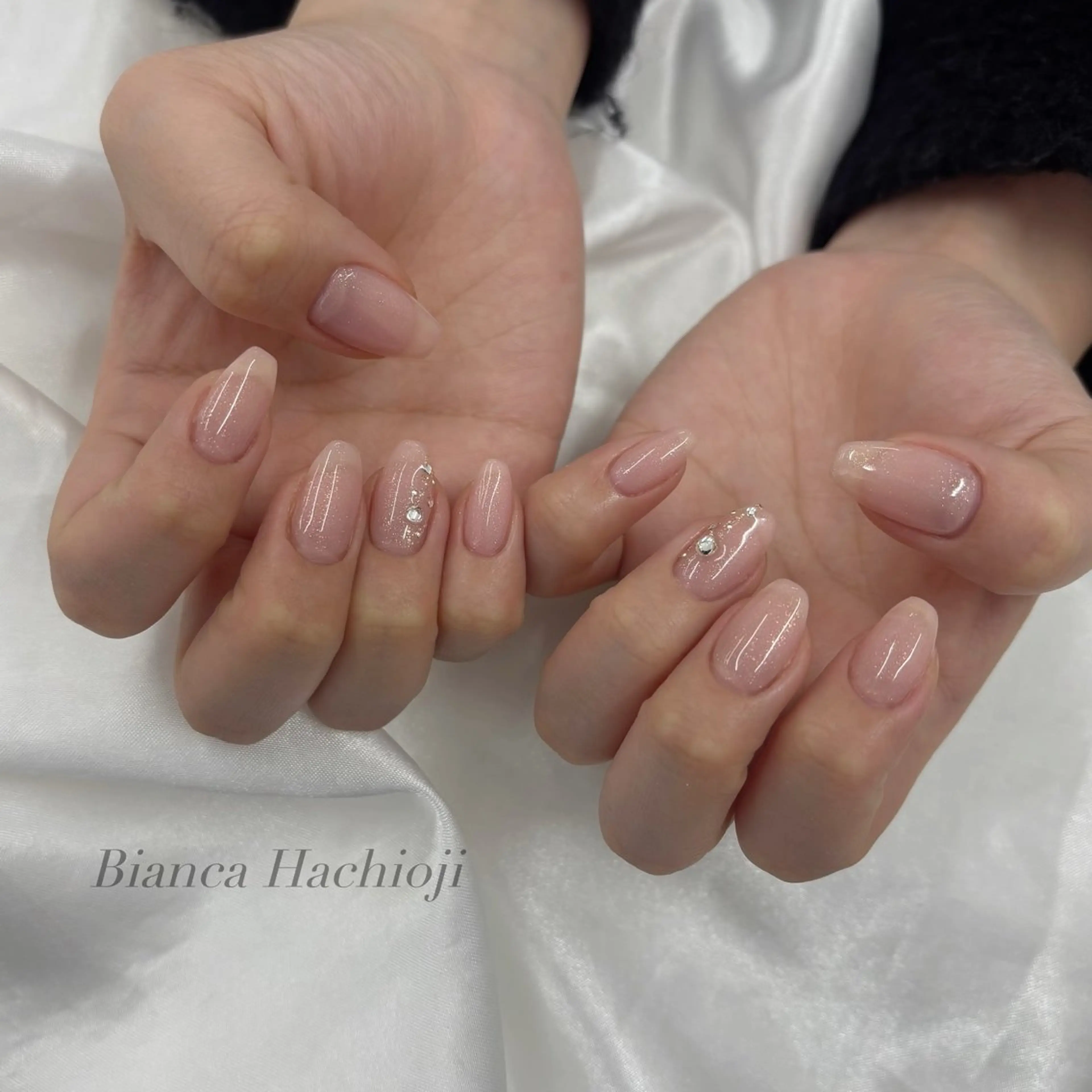 ネイル ハンドネイル Bianca長津田 Mukae⋆.✶🖤のネイルデザイン