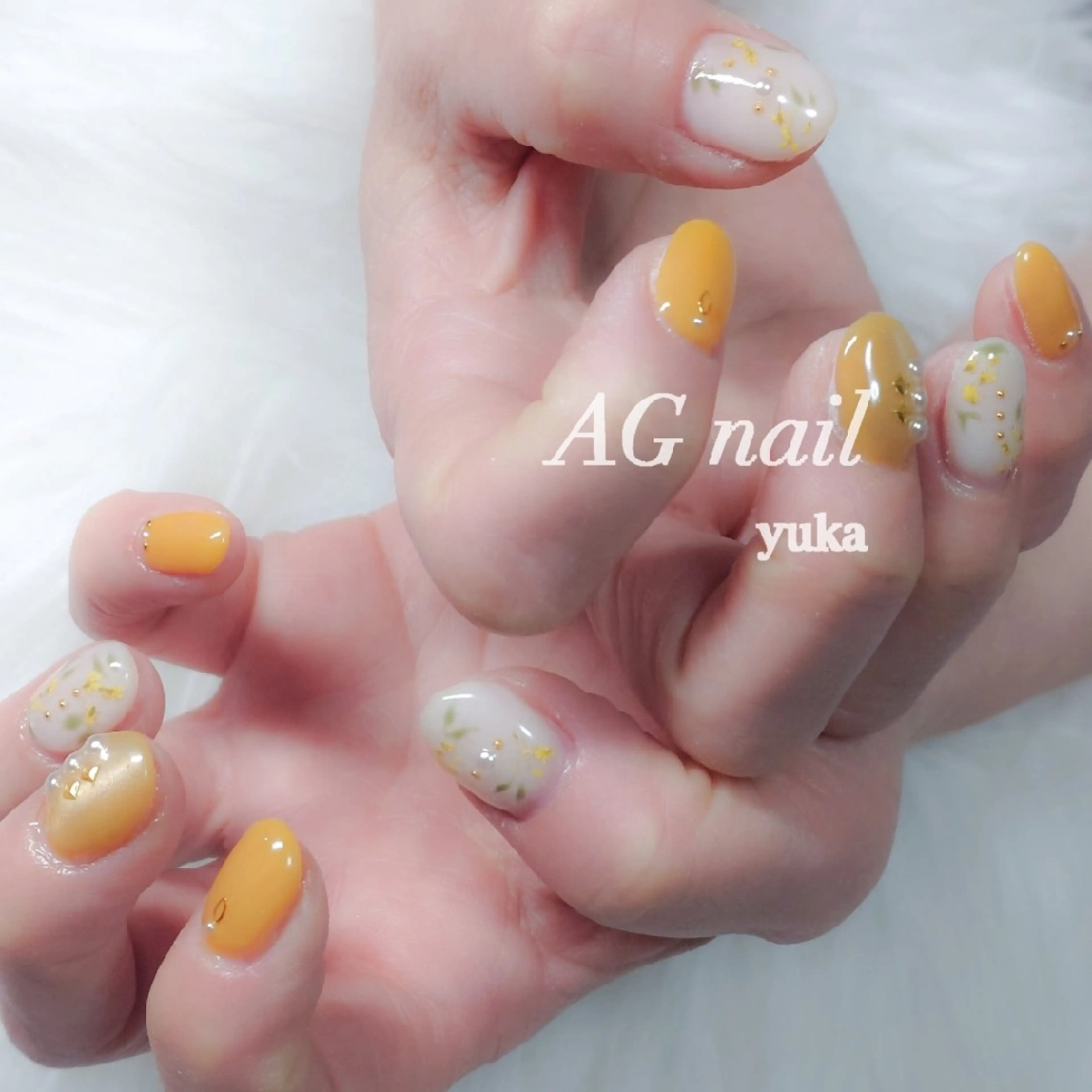 ネイル フラワーネイル ハンドネイル AGnail 富永  /オフ込みフィルインのネイルデザイン