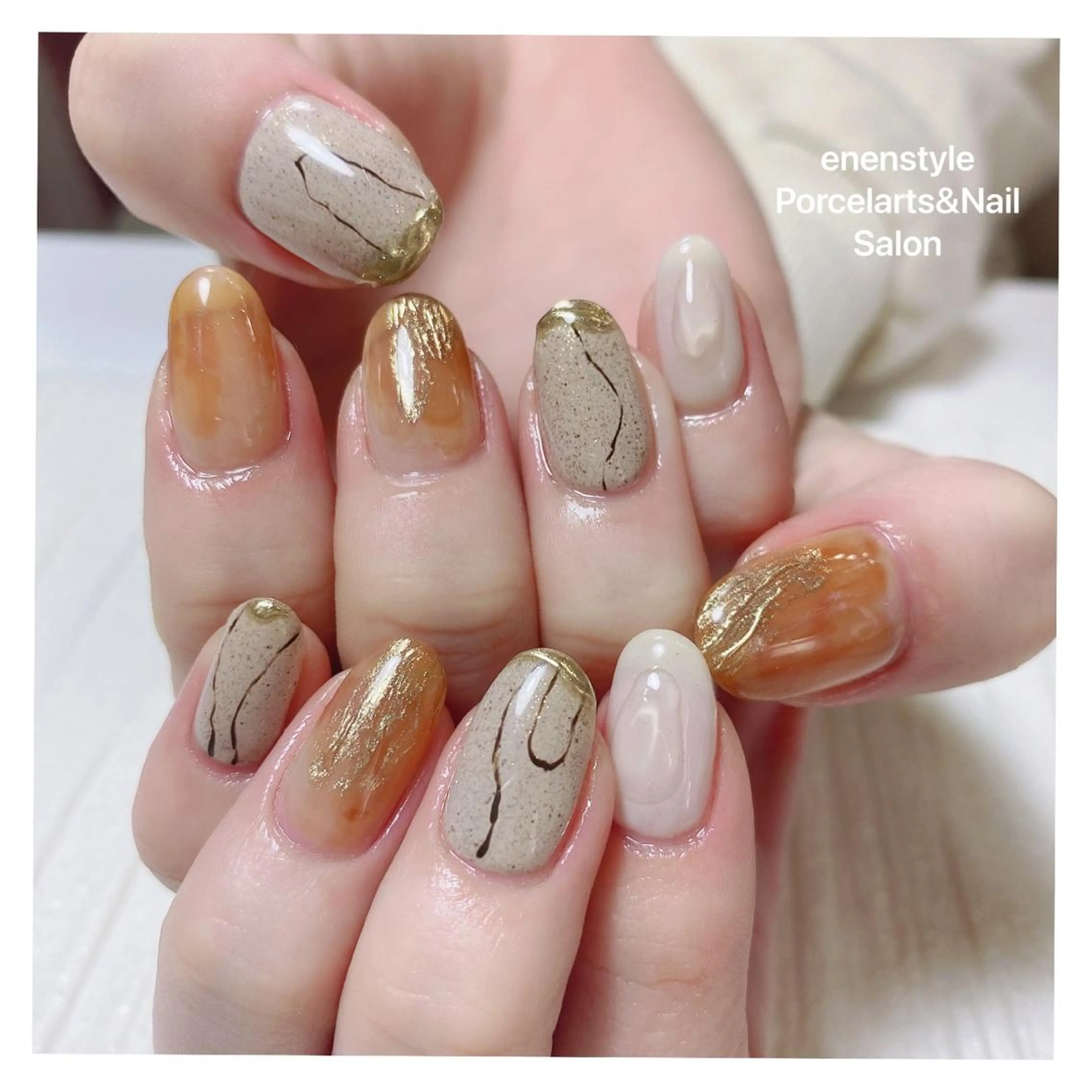 ミディアム ネイル ハンドネイル 👑enen style👑のネイルデザイン