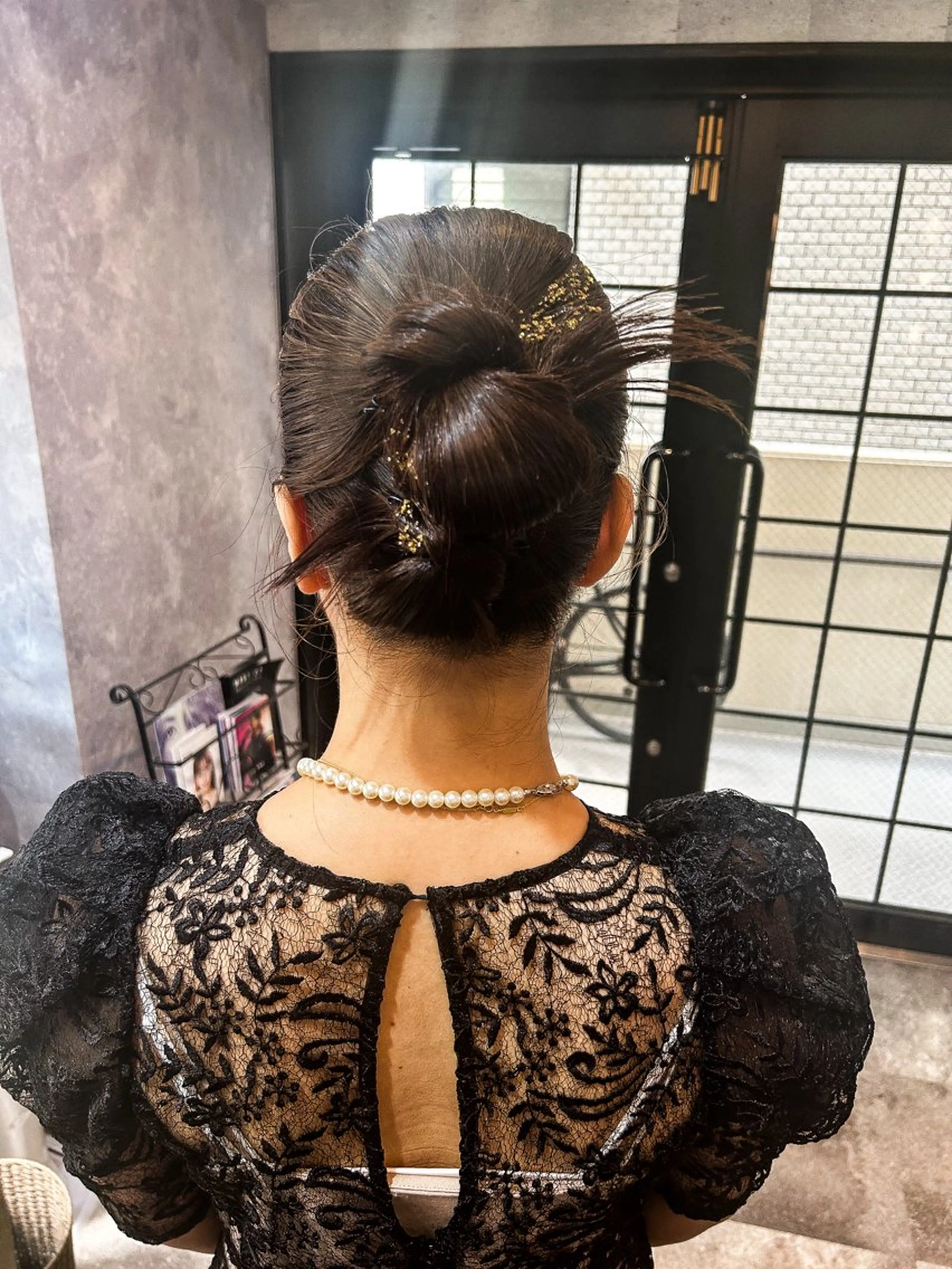 ミディアム ヘアアレンジ お団子ヘア ボブ ヘアセット SHANTi 飯塚 ヘアセット/髪質改善のヘアスタイル