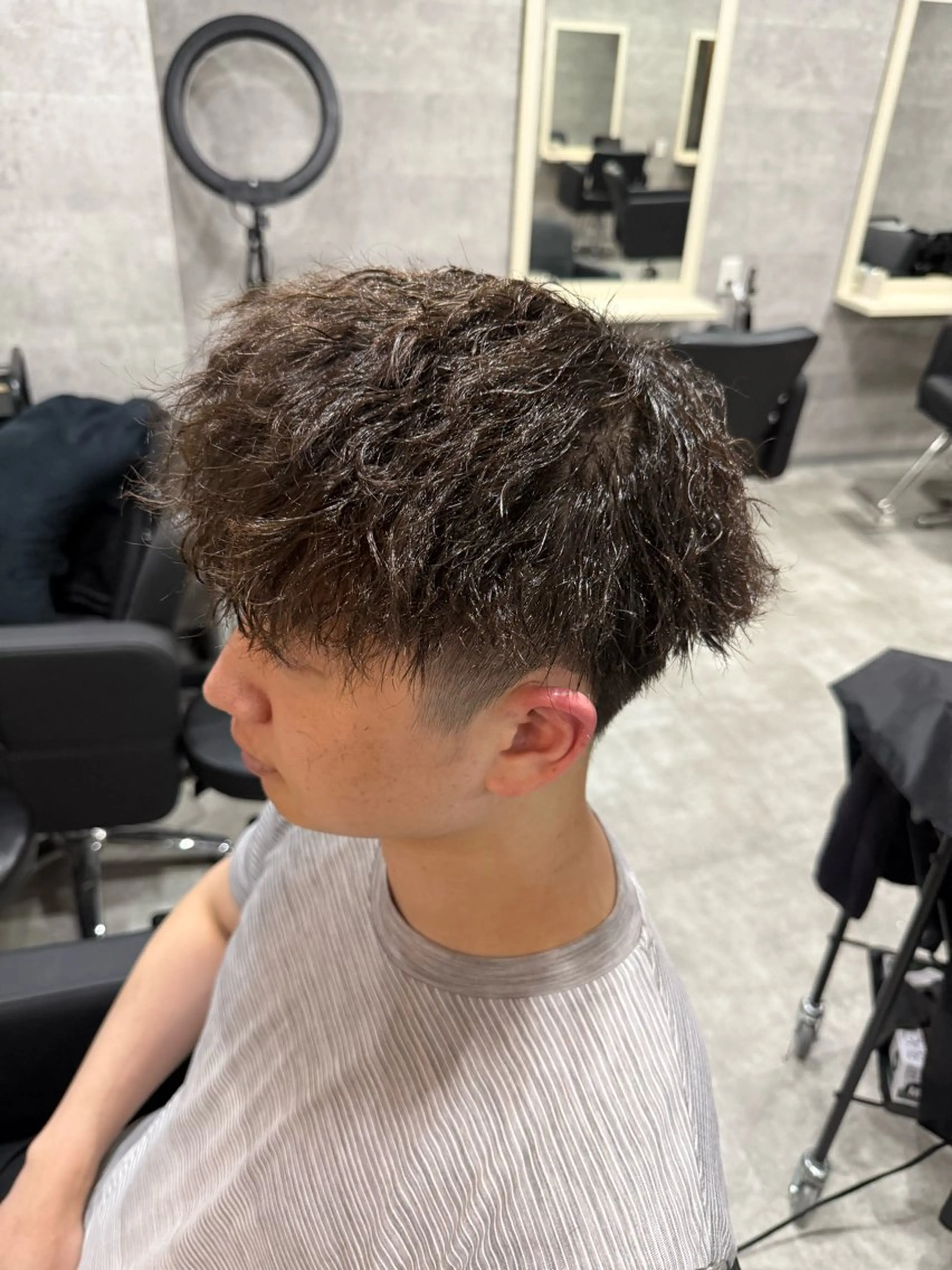 ショート メンズ カット パーマ アンダーバーホワイト上本町所属・園田 光輝のヘアスタイル