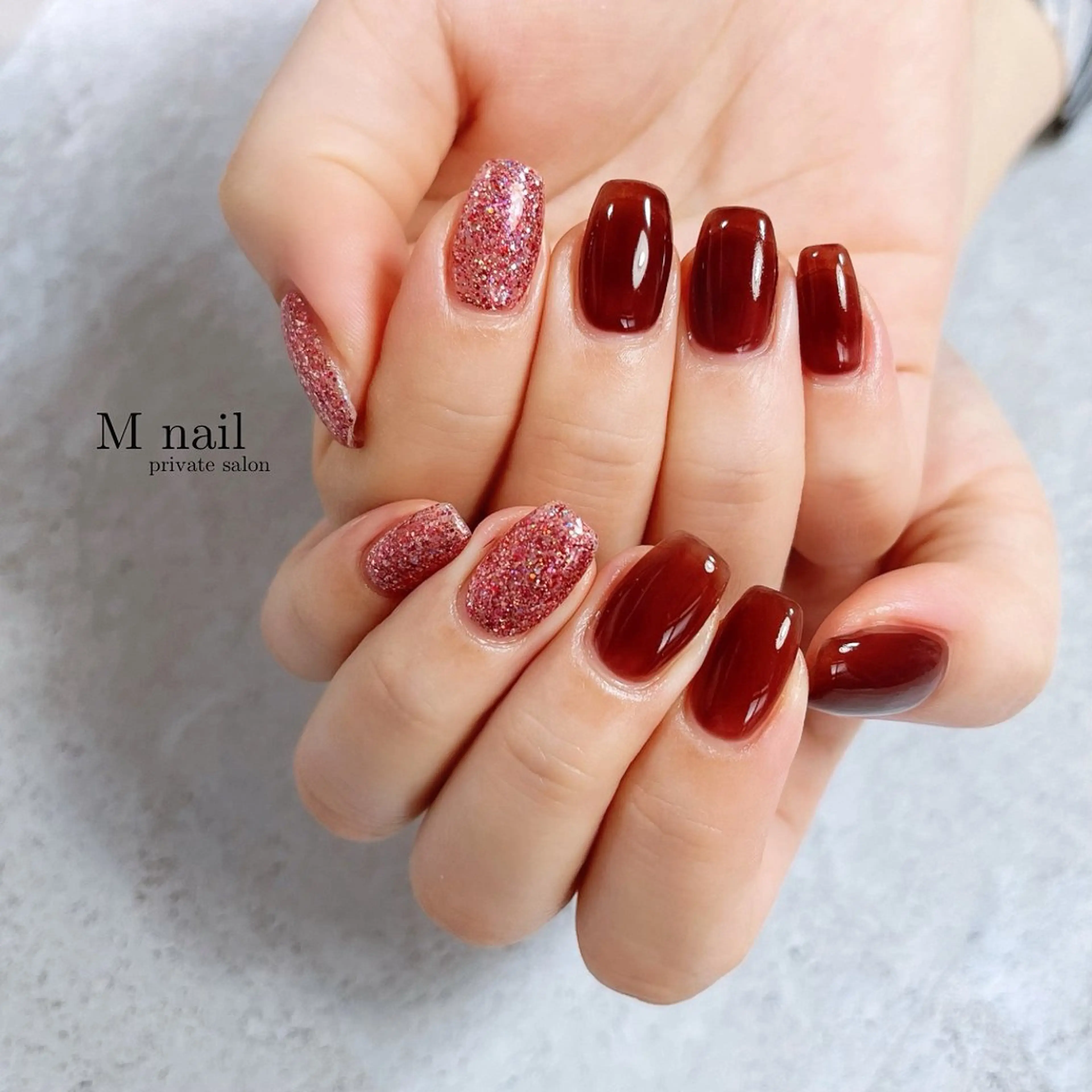 ネイル ラメ(グリッター) ハンドネイル M nailのネイルデザイン