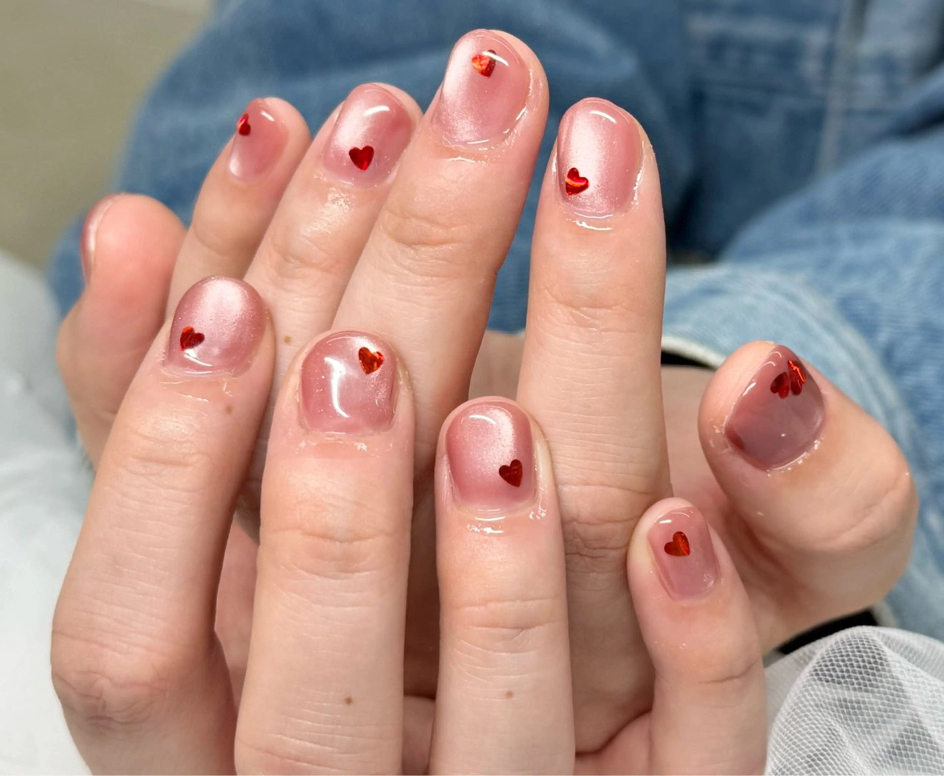 ネイル ハート マグネットネイル バレンタイン Regina Marinaのネイルデザイン