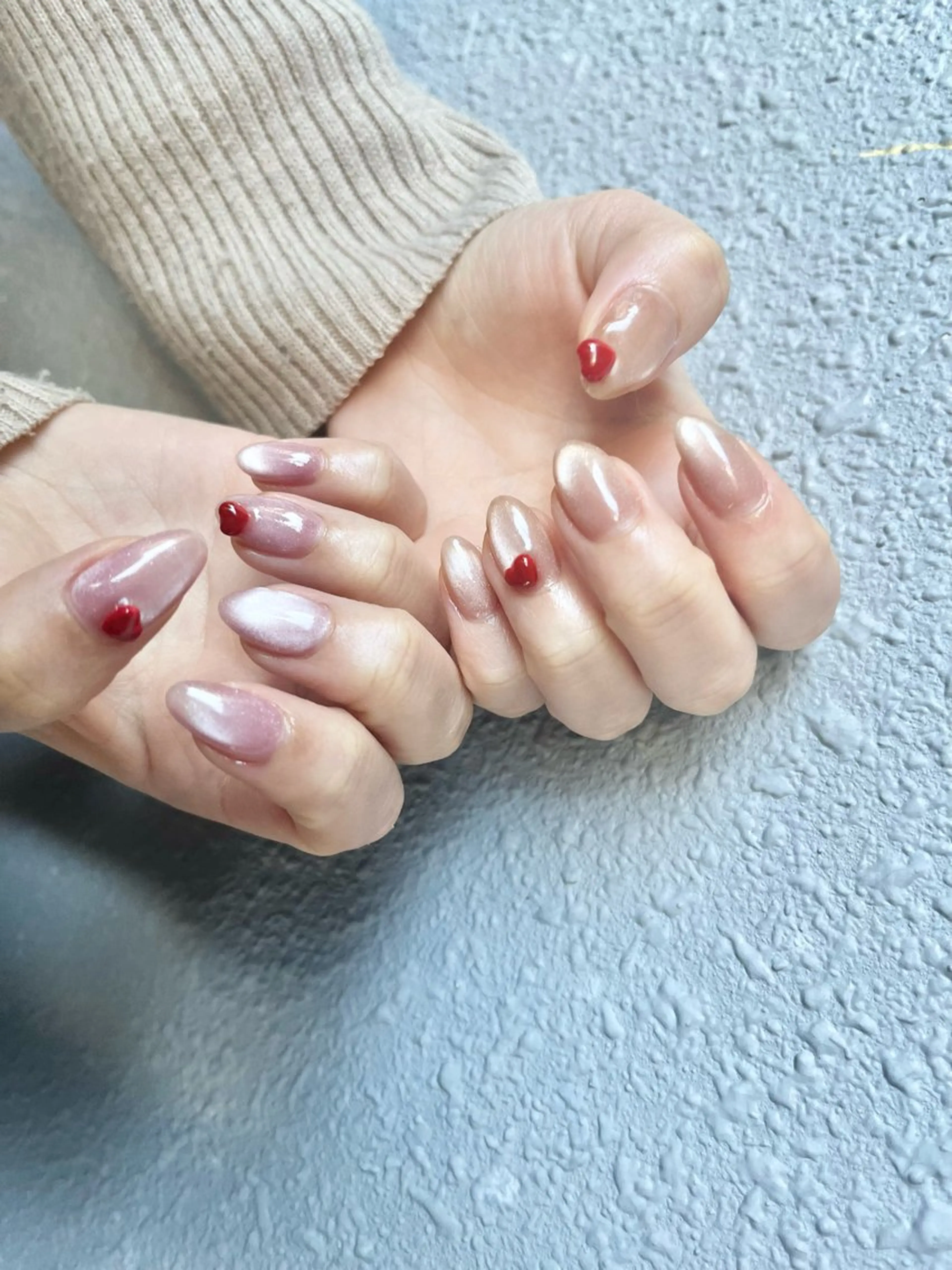ネイル ハート 持ち込み ぷっくりネイル nailsalon R’のネイルデザイン