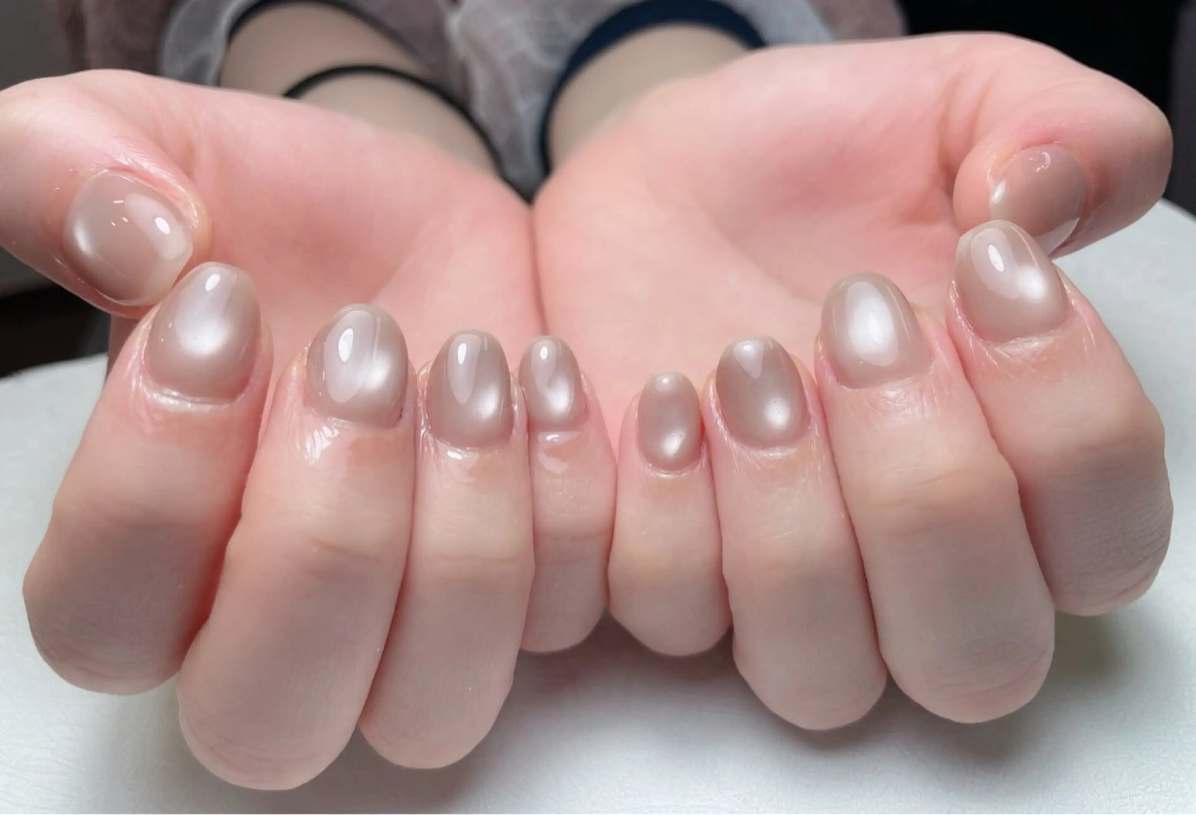 ネイル アートネイル オーロラネイル ブラウン チークネイル 成人式 中野駅から2分 MEO NAILのネイルデザイン