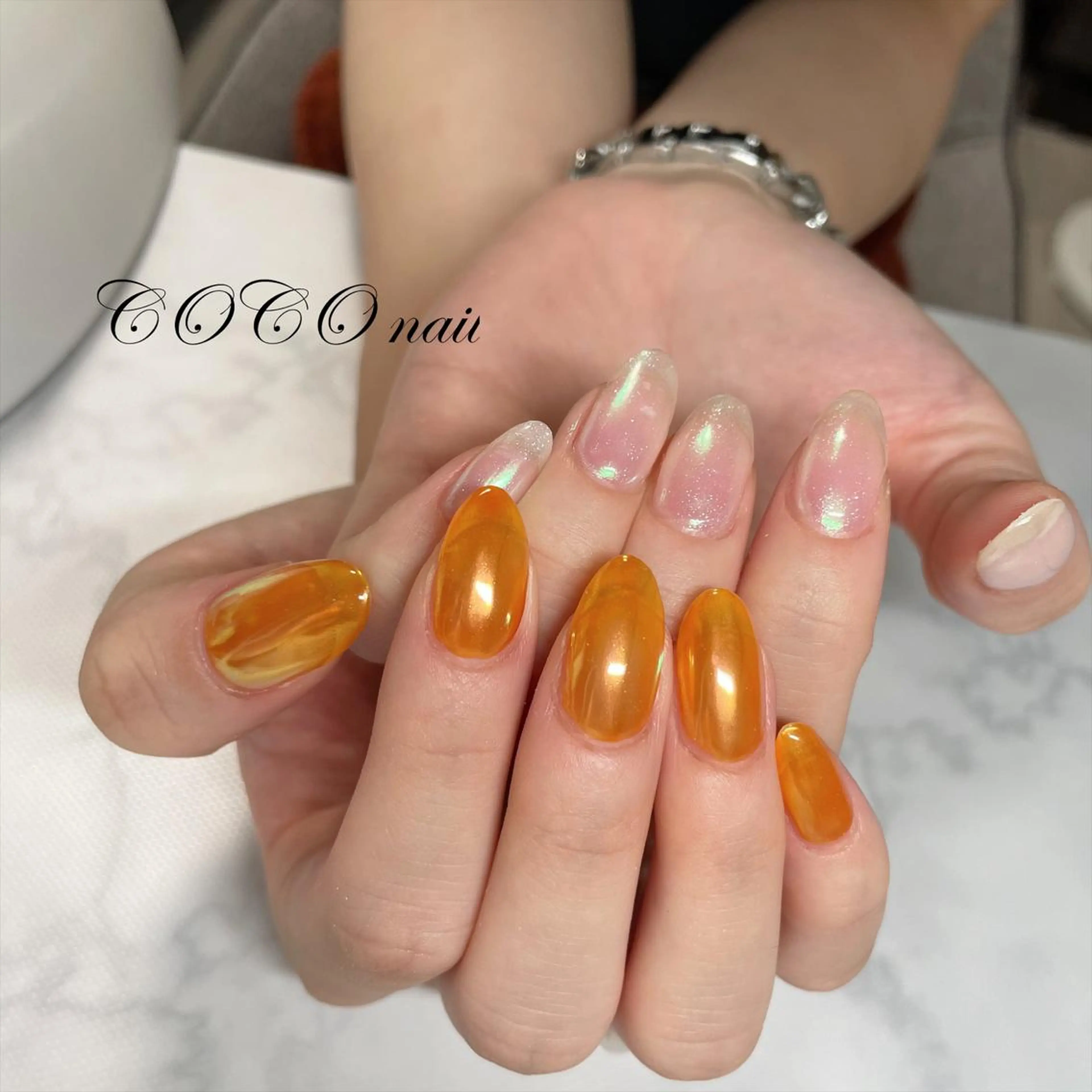 ネイル オーロラネイル ハンドネイル COCO nailのネイルデザイン