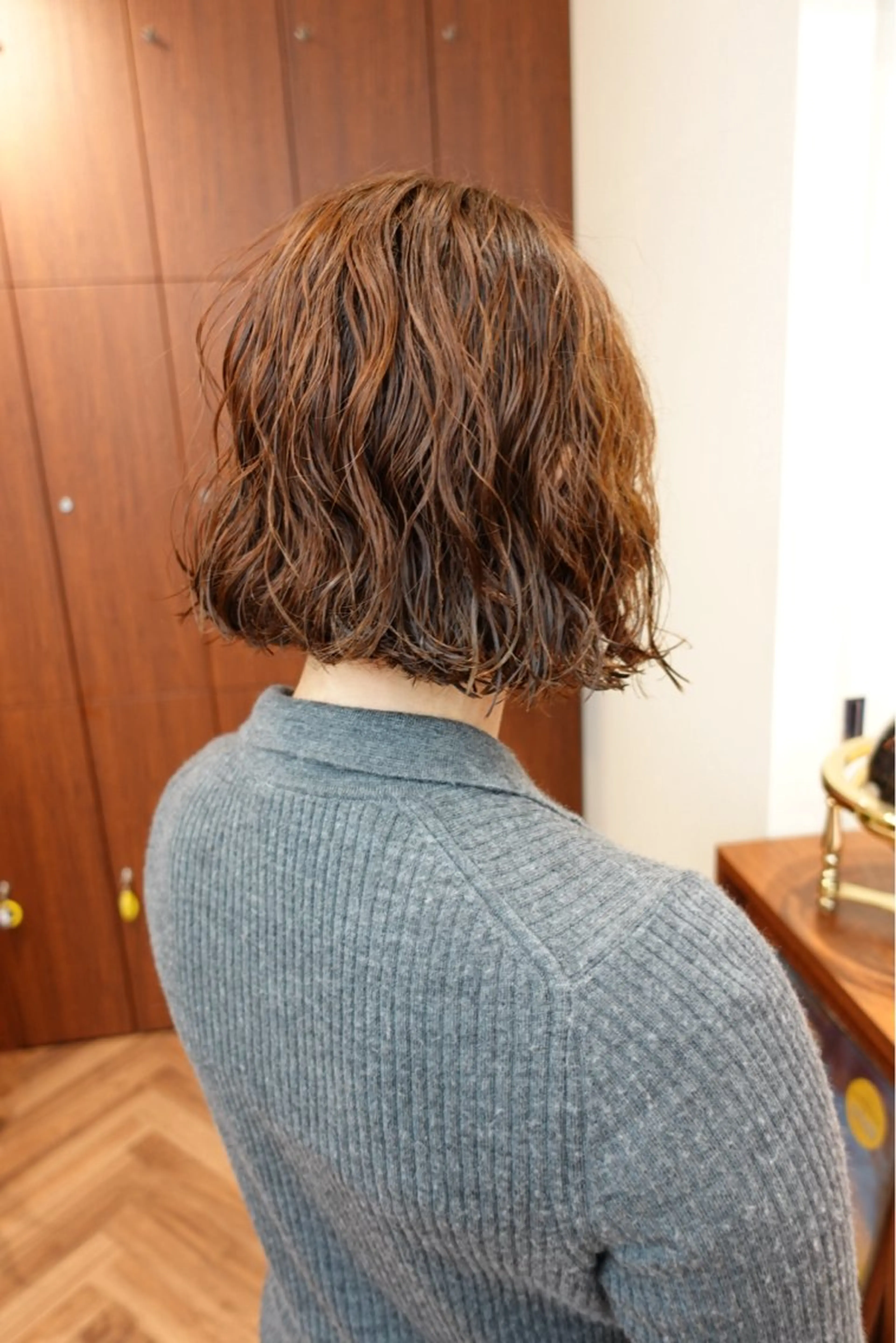 ショート カラー パーマ ボブ ボブパーマ/パーマ ウルフパーマのヘアスタイル