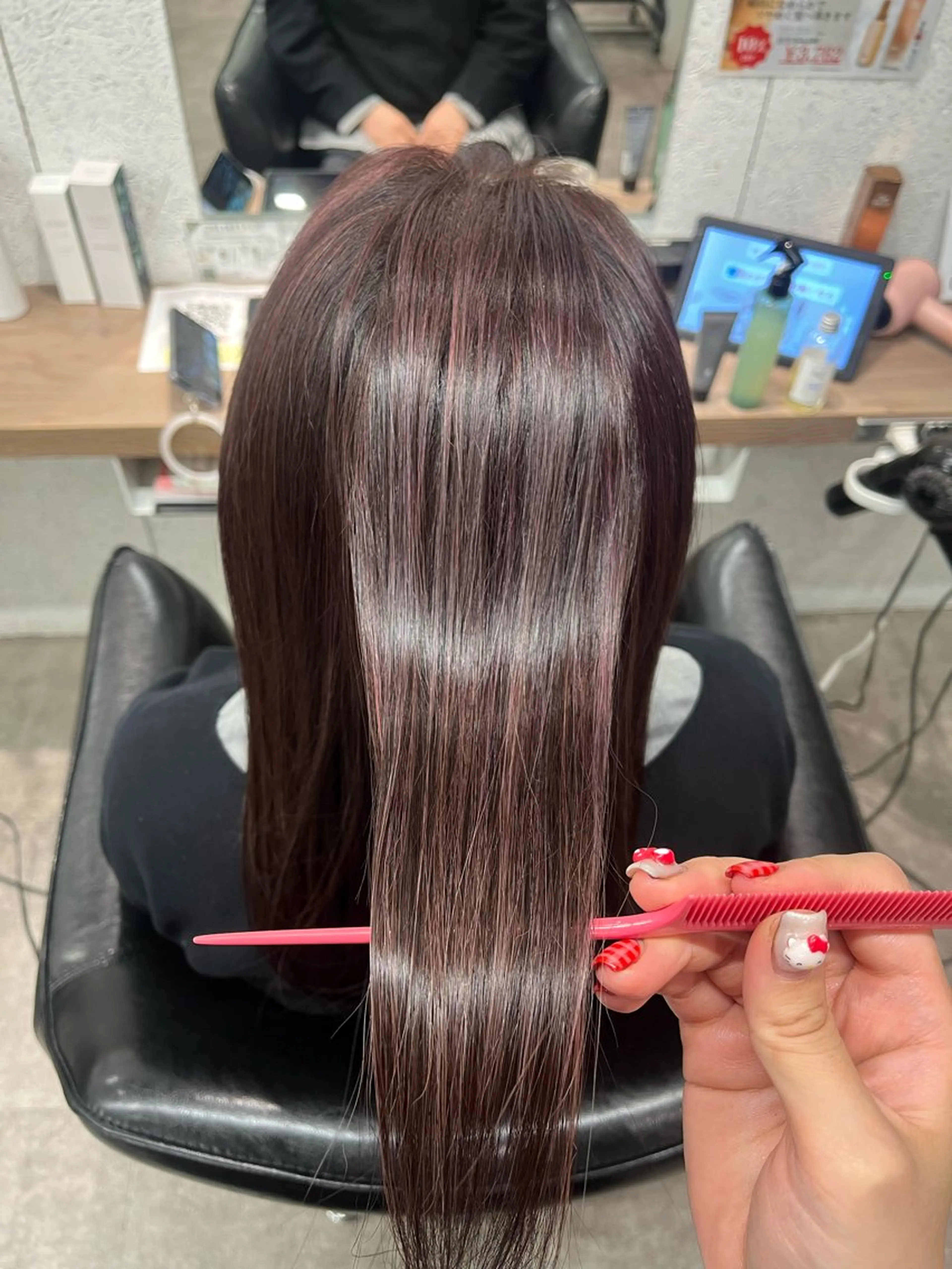 ミディアム カラー ヘアアレンジ ハイライトカラー ピンクカラー バイオレットカラー ハイライト 🍓艶髪/艶カラー しんたに🌈のヘアスタイル