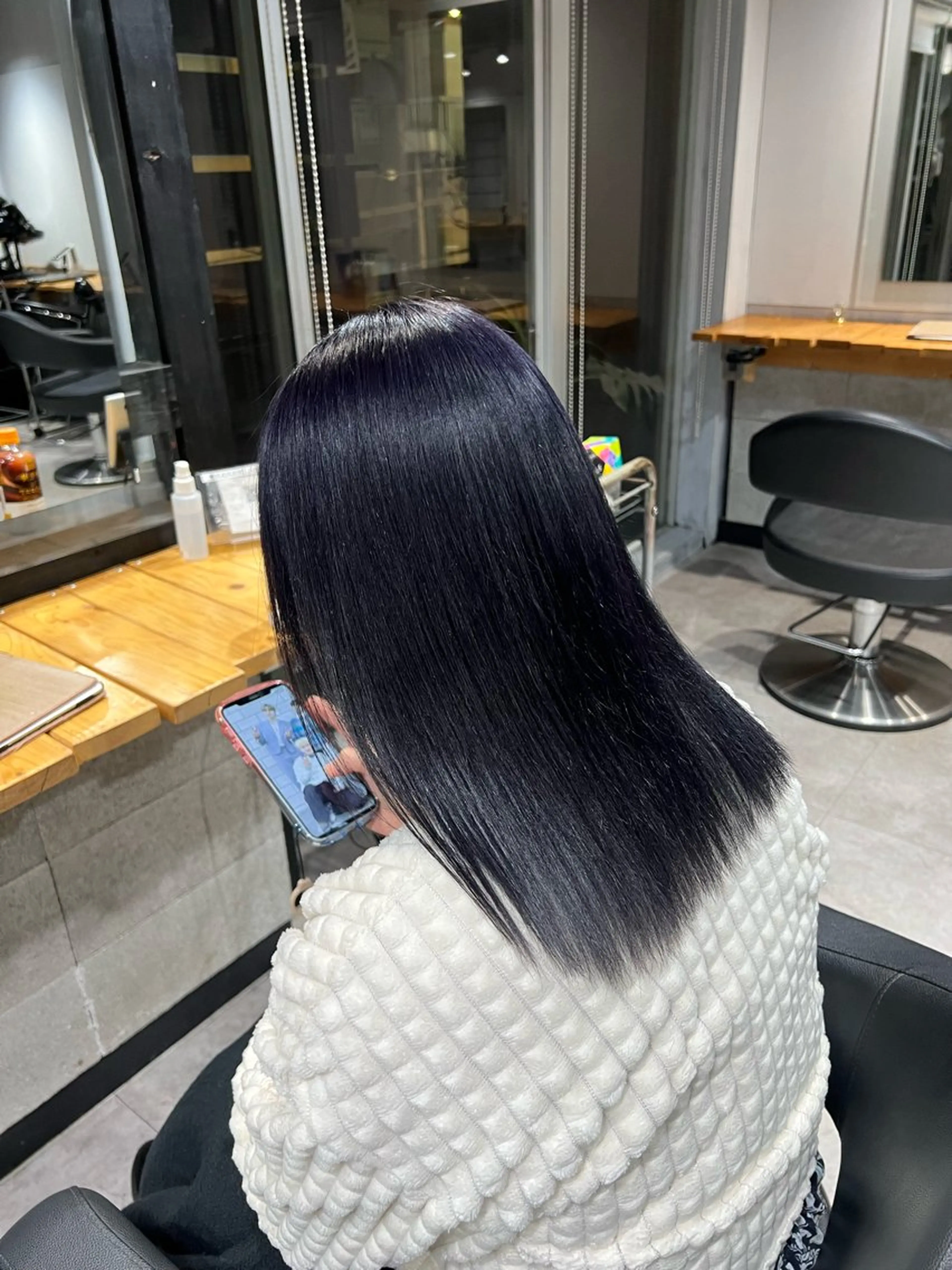 セミロング カラー カット ヘアカラー NANAMI🩵 大人可愛い韓国ヘアのヘアスタイル