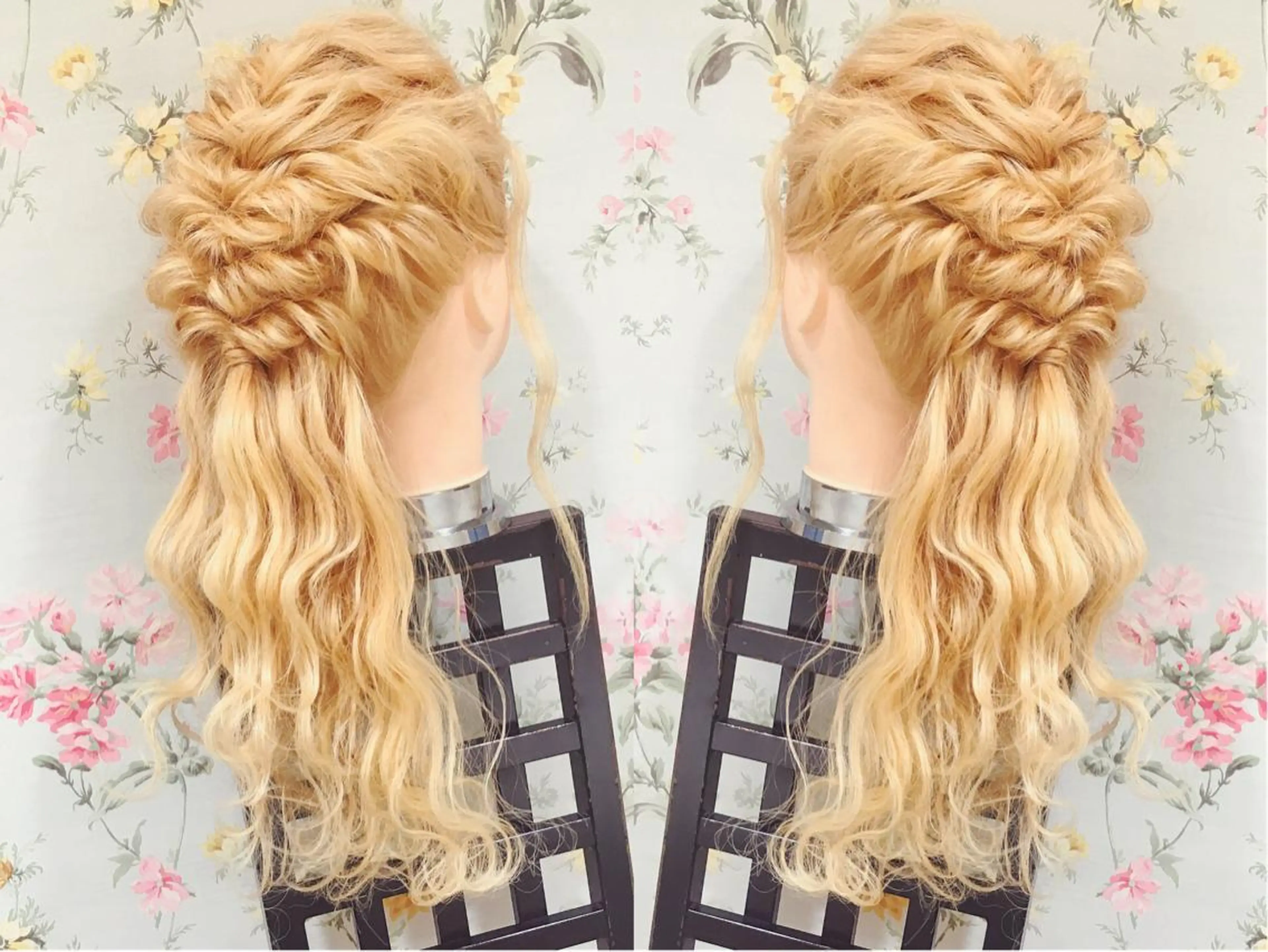 ロング ヘアアレンジ ハーフアップ ヘアセット SALON DE KIKUCHI 本店所属・菊池 栄里奈のヘアスタイル