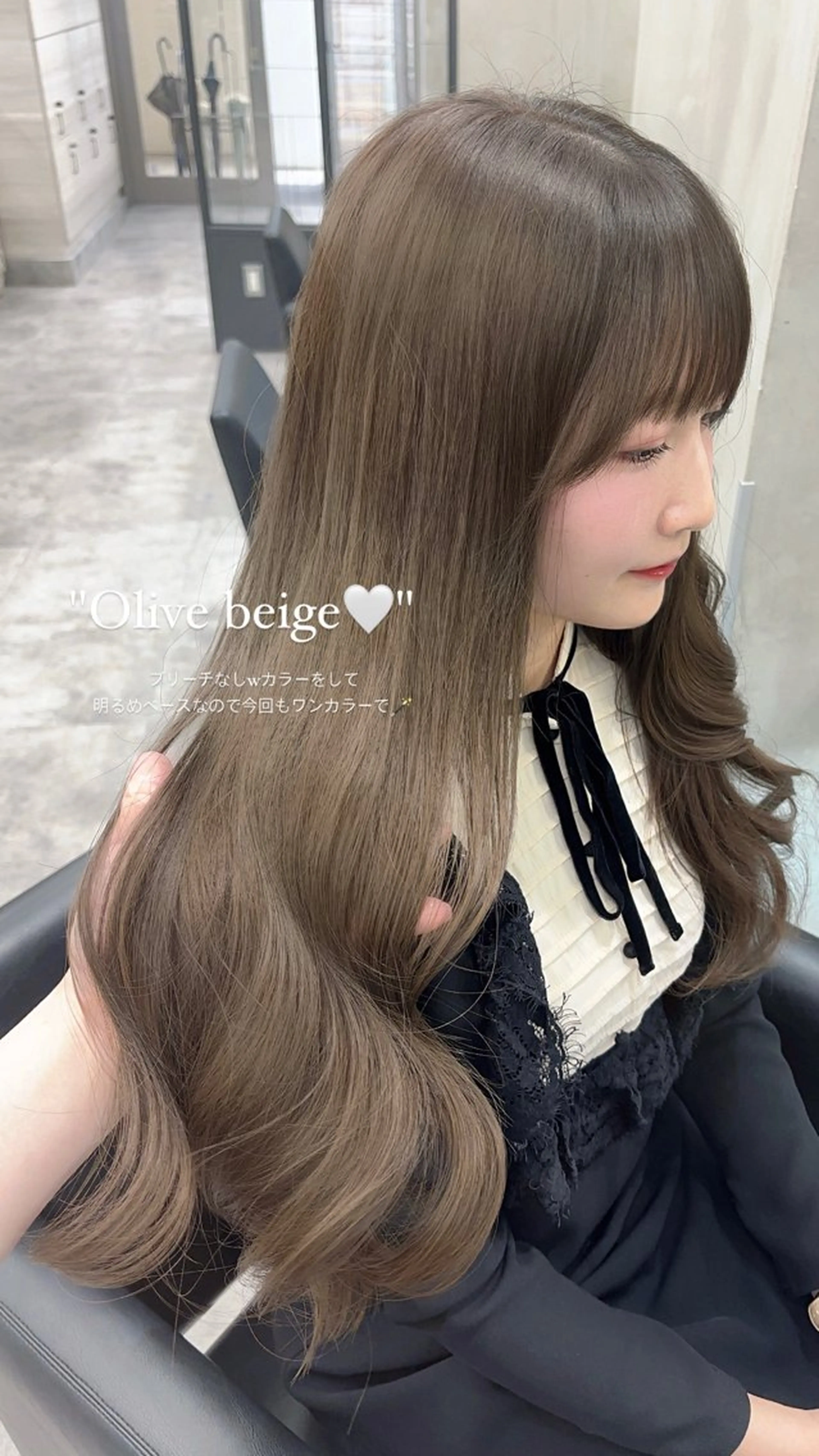 ロング カラー ベージュカラー ブリーチ 透明感カラー ダブルカラー ブリーチなしカラー the path sora♡のヘアスタイル